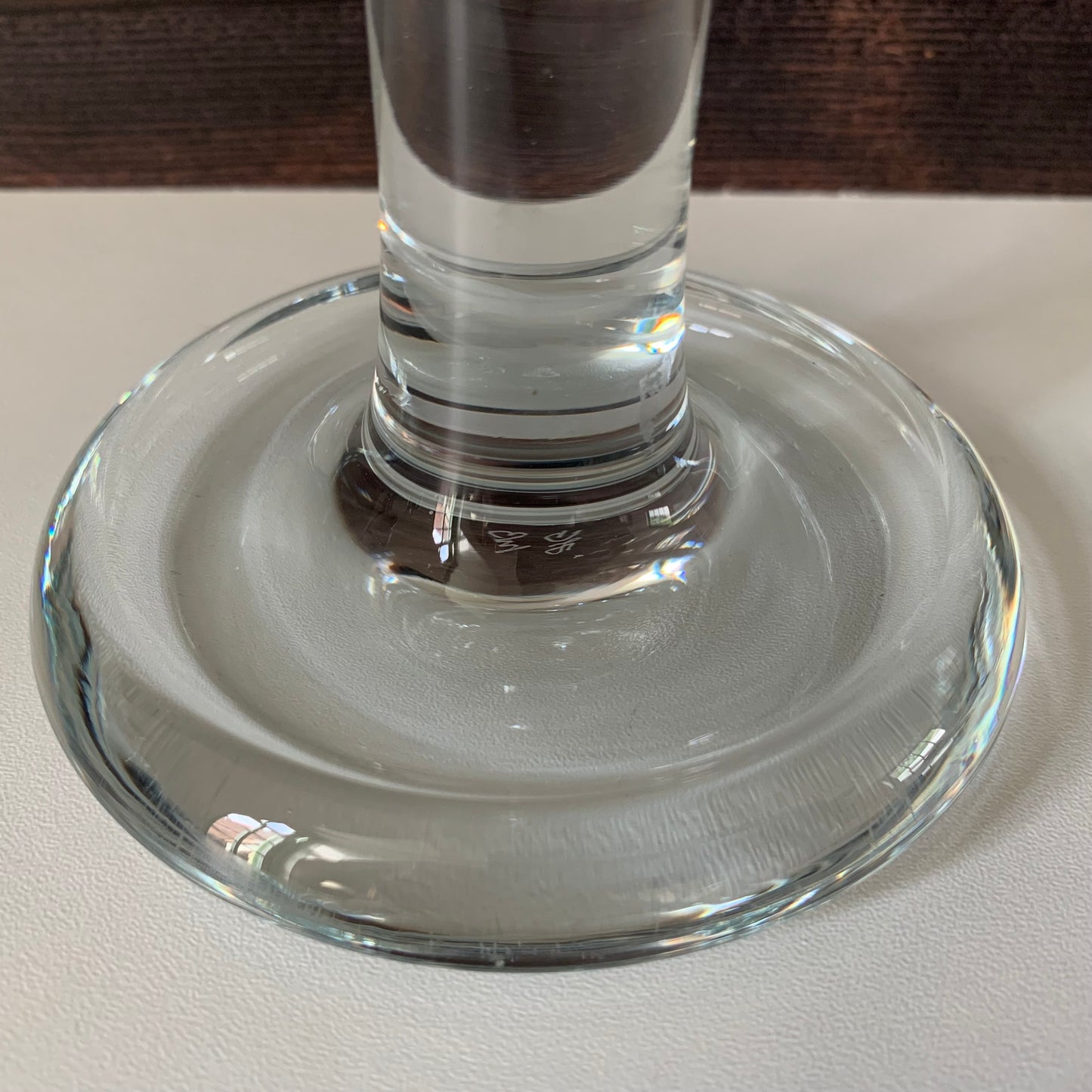Holmegaard Adonis Vintage Danish Clear Glass Candle Holder