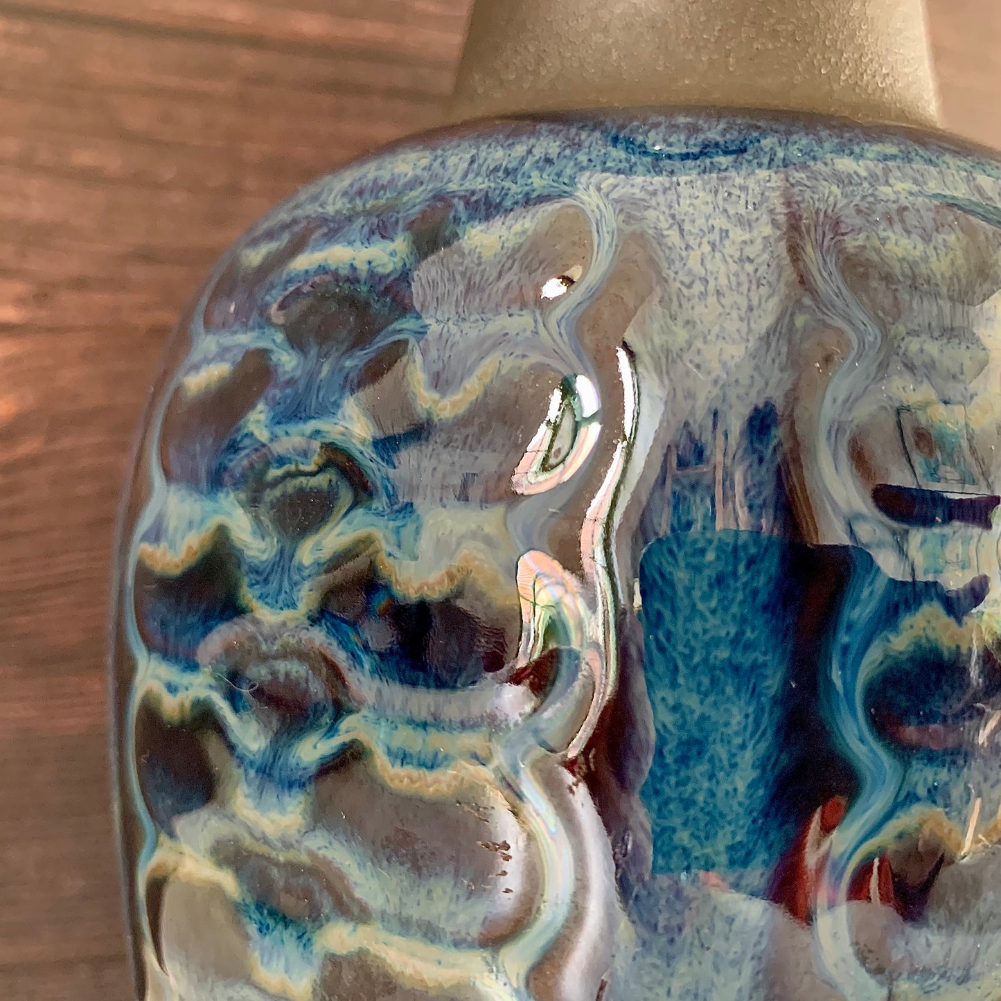 Soholm Pottery Blue Danish Table Lamp Vintage 1960s Retro 3329
