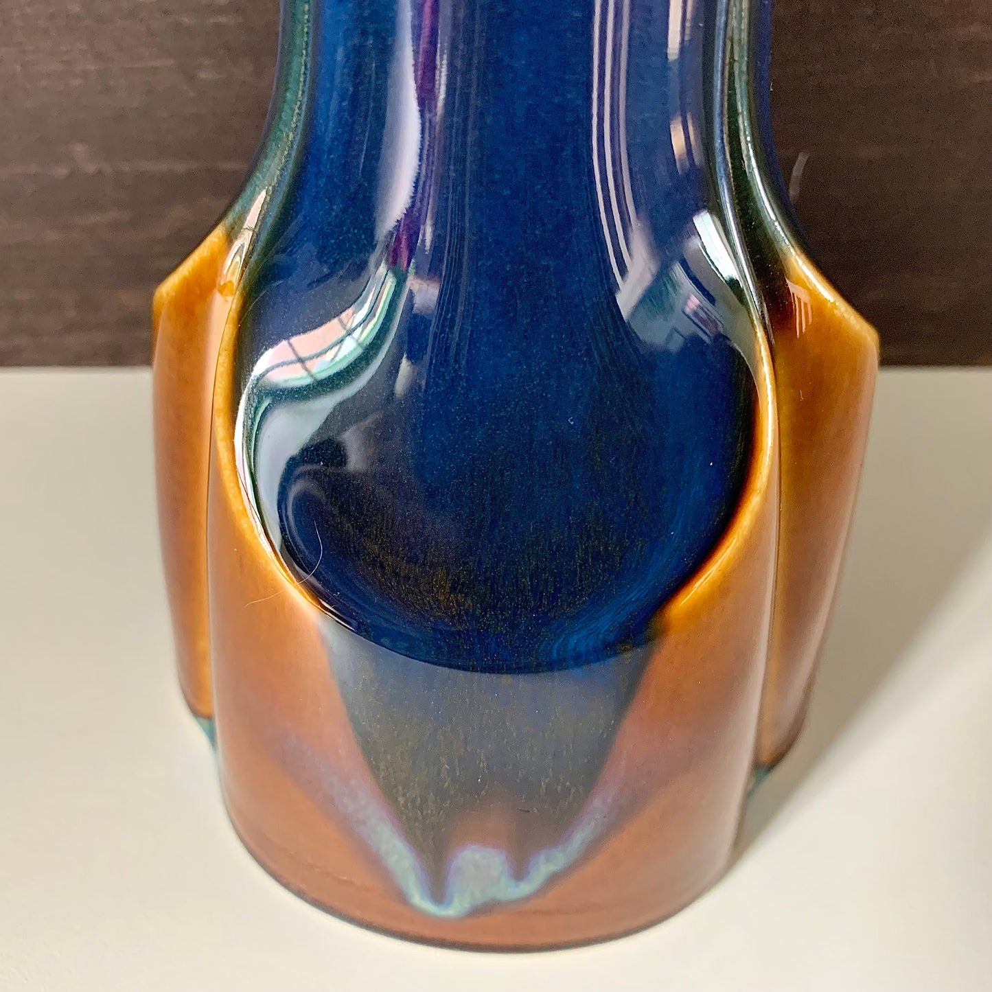 Soholm Pottery Blue Amber Danish Table Lamp Vintage 1960s Retro 940