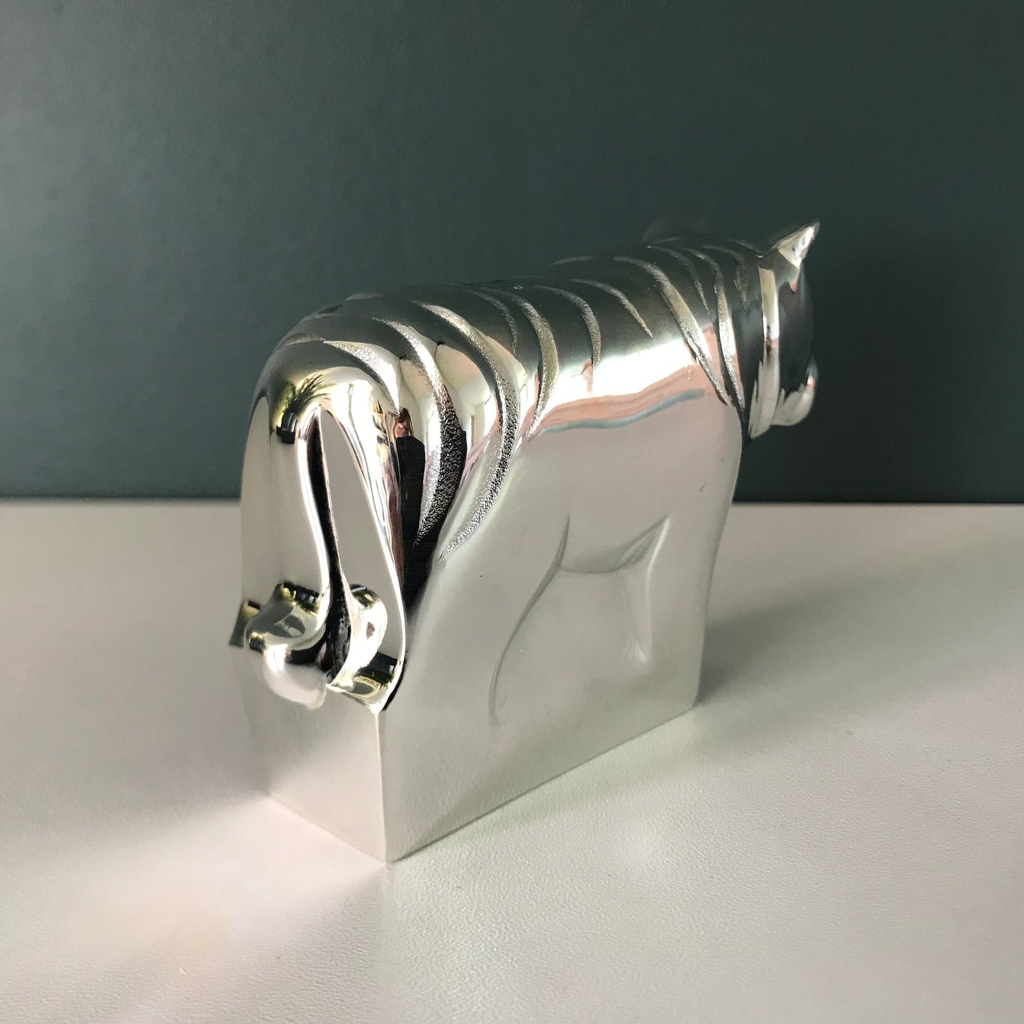 Boxed Dansk Designs Tiger Silver Paperweight Boxed Danish Swedish Gifts Presents Retro