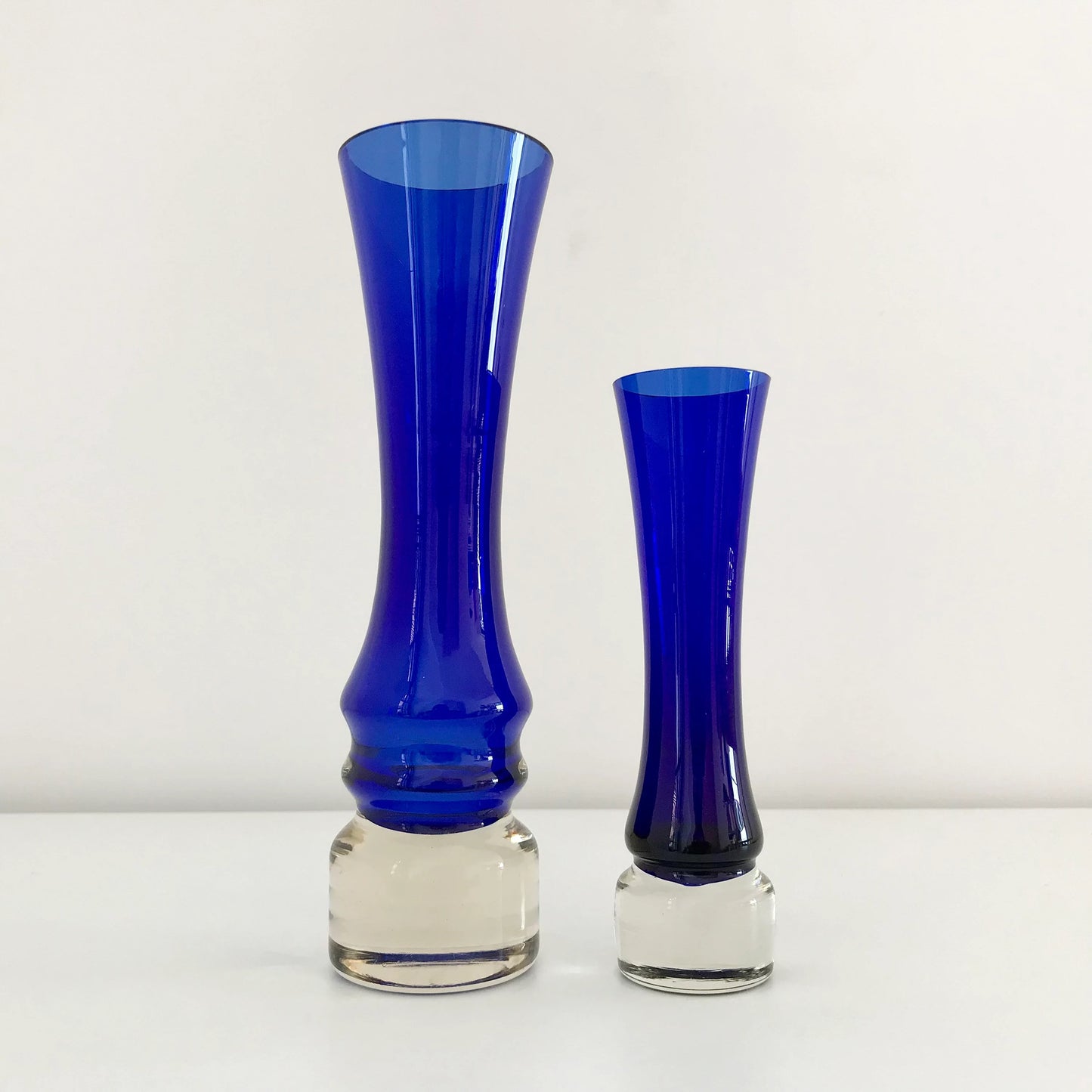 SEA Glasbruk Cobalt Blue Glass Bud Vase 1960s 1970s Kosta Retro Scandinavian