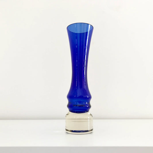 SEA Glasbruk Cobalt Blue Glass Bud Vase 1960s 1970s Kosta Retro Scandinavian