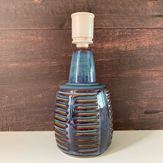Soholm Pottery Blue Danish Table Lamp Vintage 1960s Retro 1012