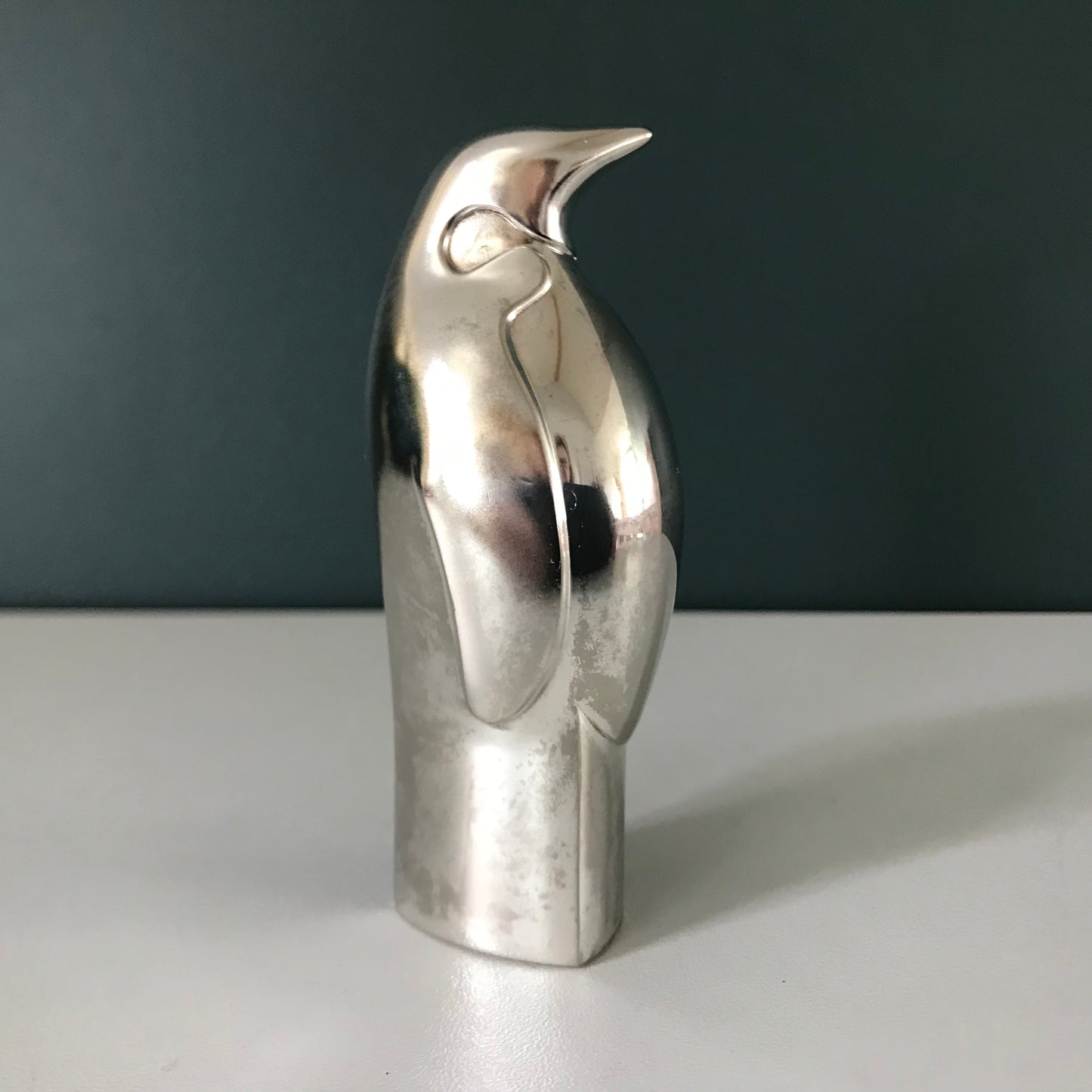 Boxed Dansk Designs Silver Penguin Paperweight Swedish Home Office Work Gift Present