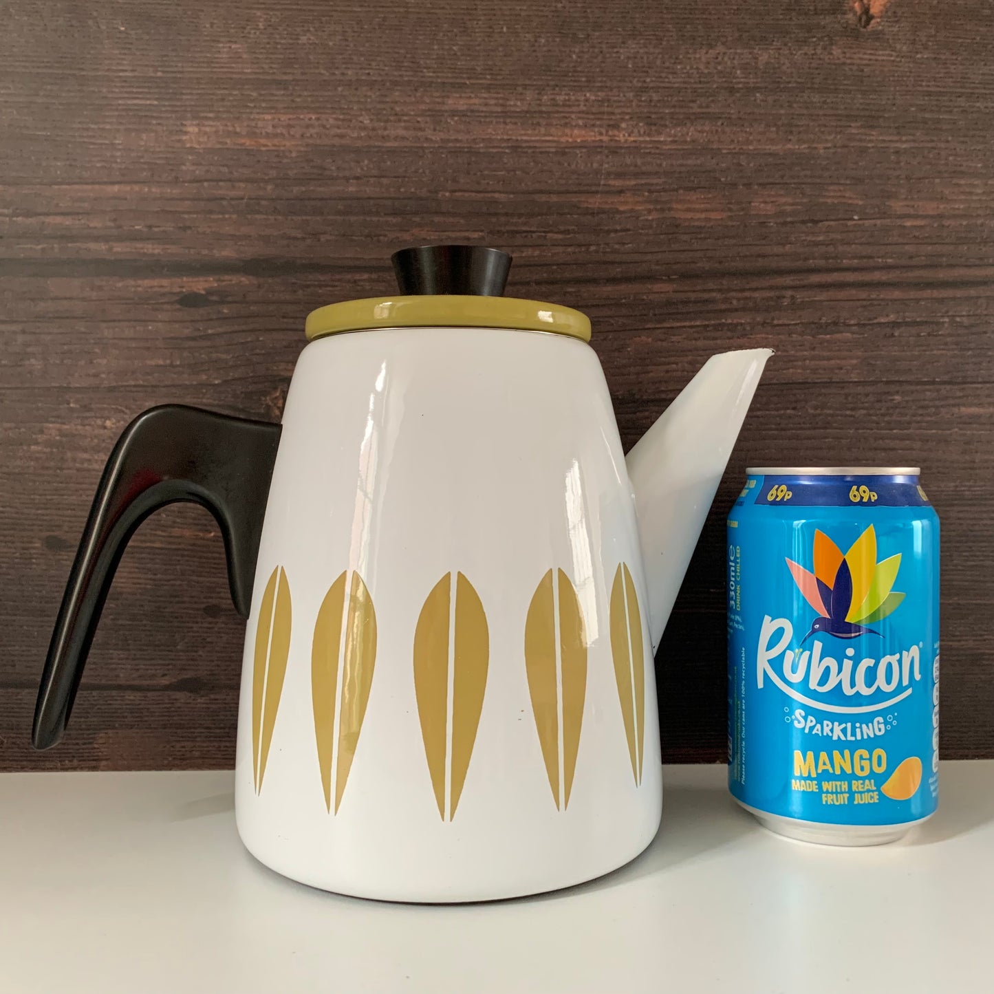 Cathrine Holm Olive Green Lotus Tea Coffee Pot 1960s Norwegian Scandinavian Scandi Style Design