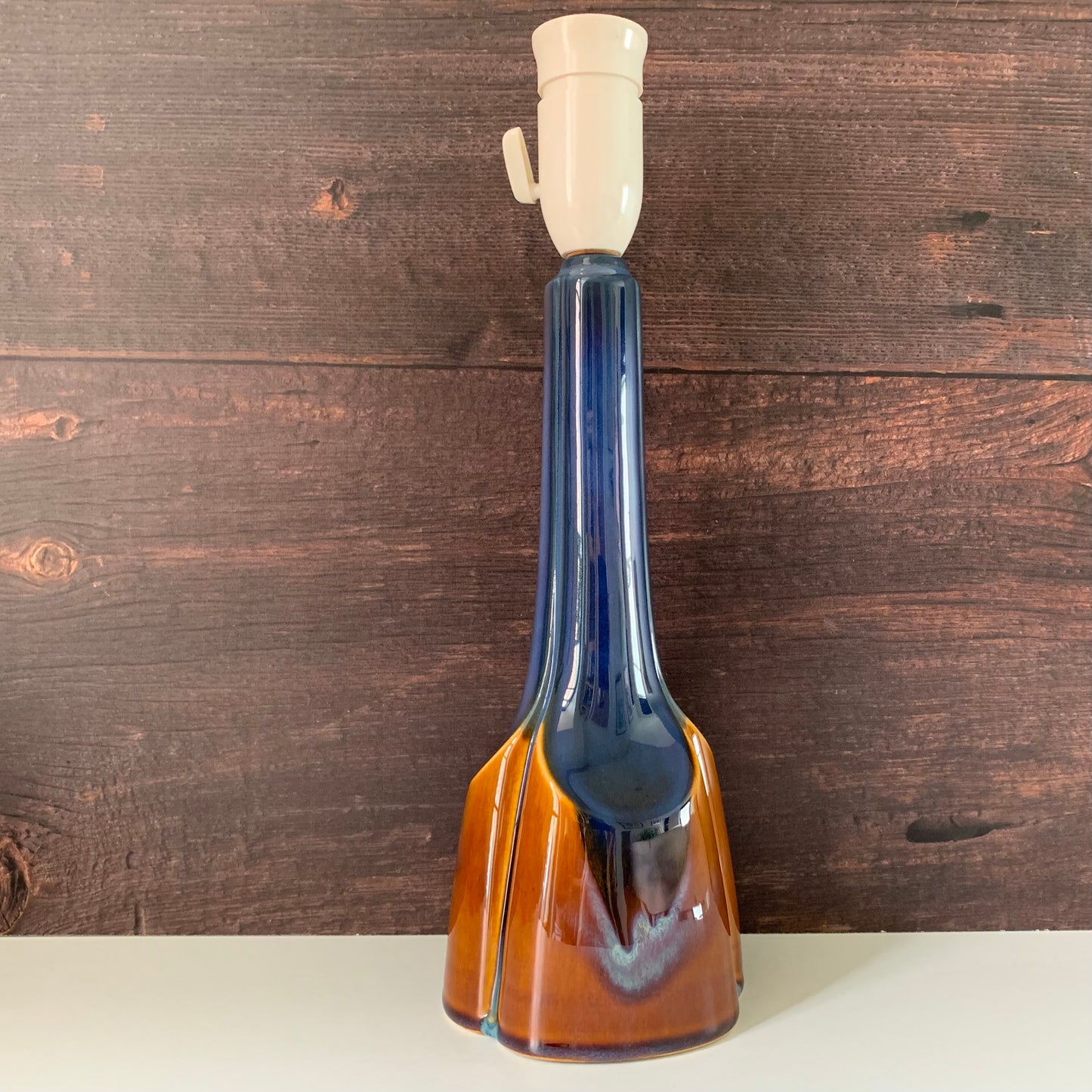 Soholm Pottery Blue Amber Danish Table Lamp Vintage 1960s Retro 940