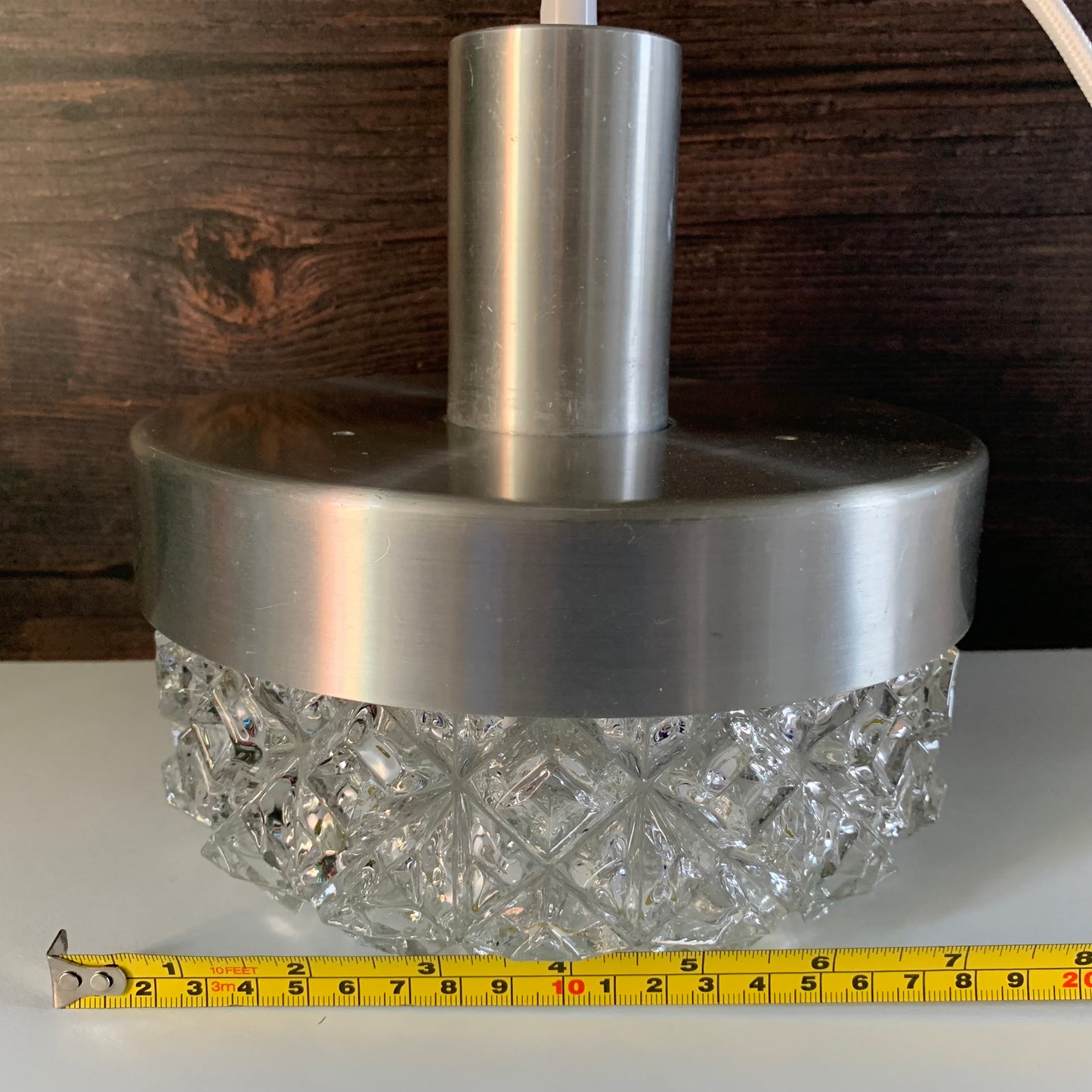 Mid Century Modern Danish Scandinavian Glass Pendant Lamp Space Age 1960s Swedish Lighting