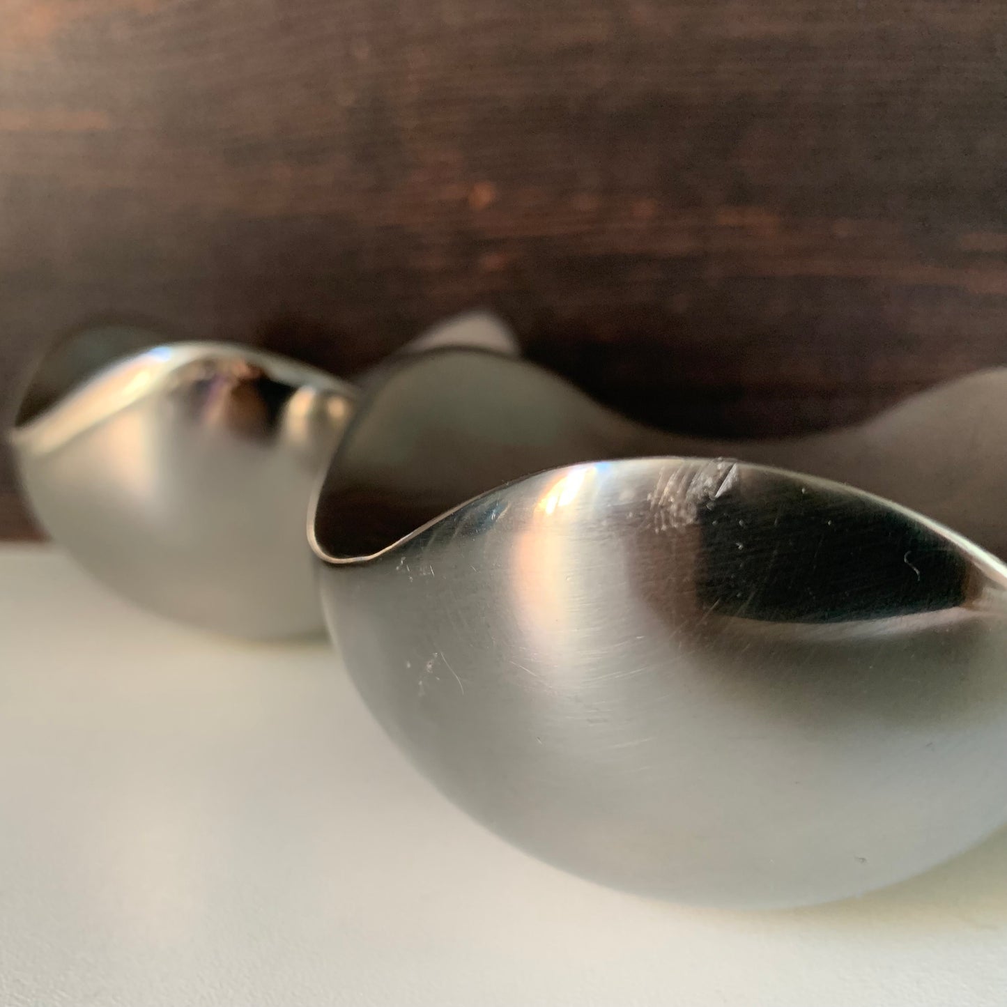 Georg Jensen Bloom Steel Tealight Candle Holders (Pair) Danish Design