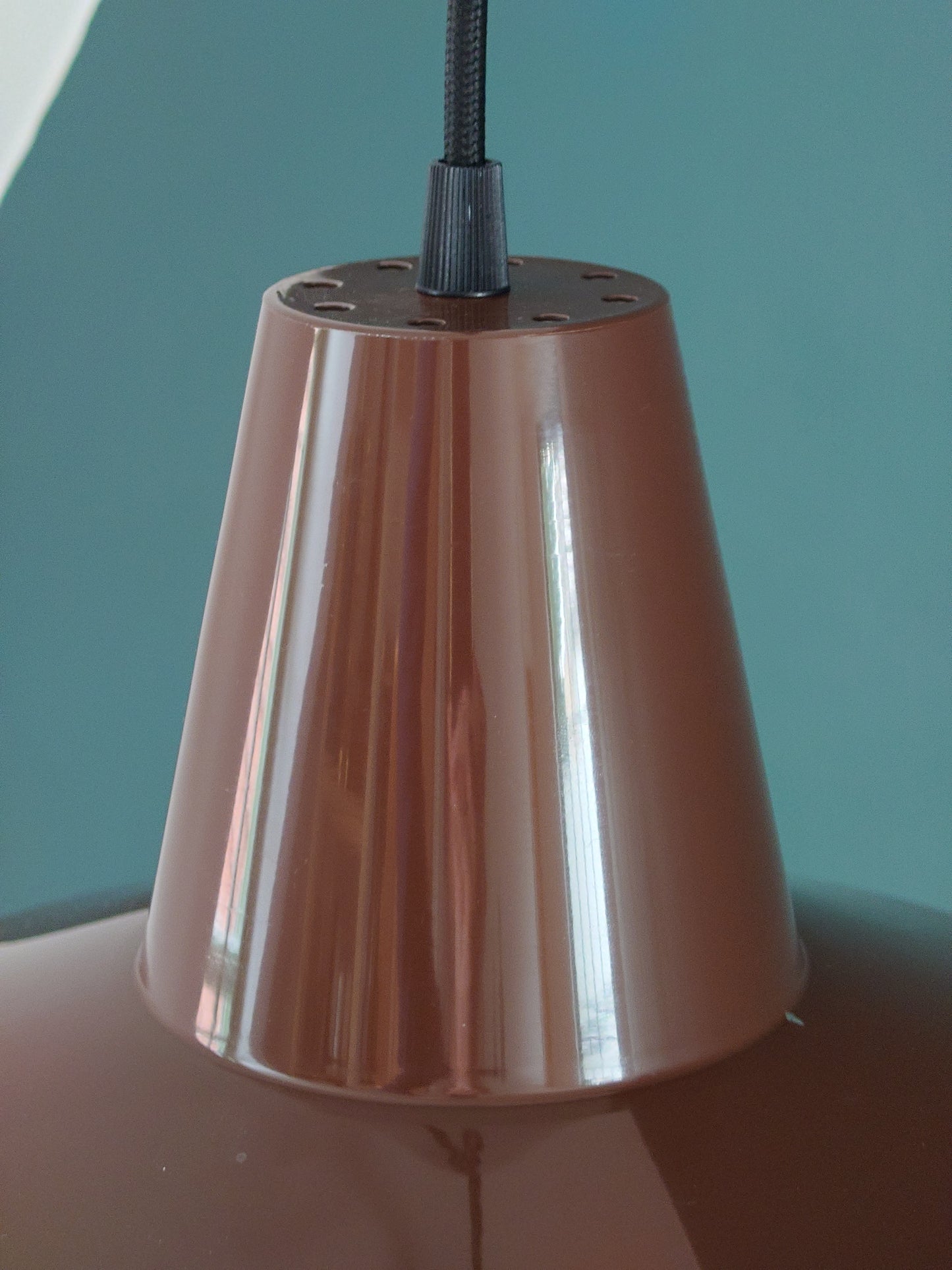 Vintage Danish Brown Pendant Workshop Ceiling Lamp Industrial Design