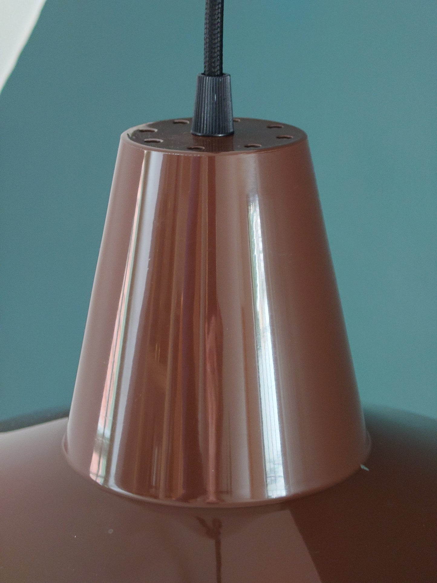 Vintage Danish Brown Pendant Workshop Ceiling Lamp Industrial Design