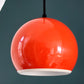 Vintage Orange Danish Atomic Era Ball Pendant Lamp 1960s 1970s Retro Ceiling Light