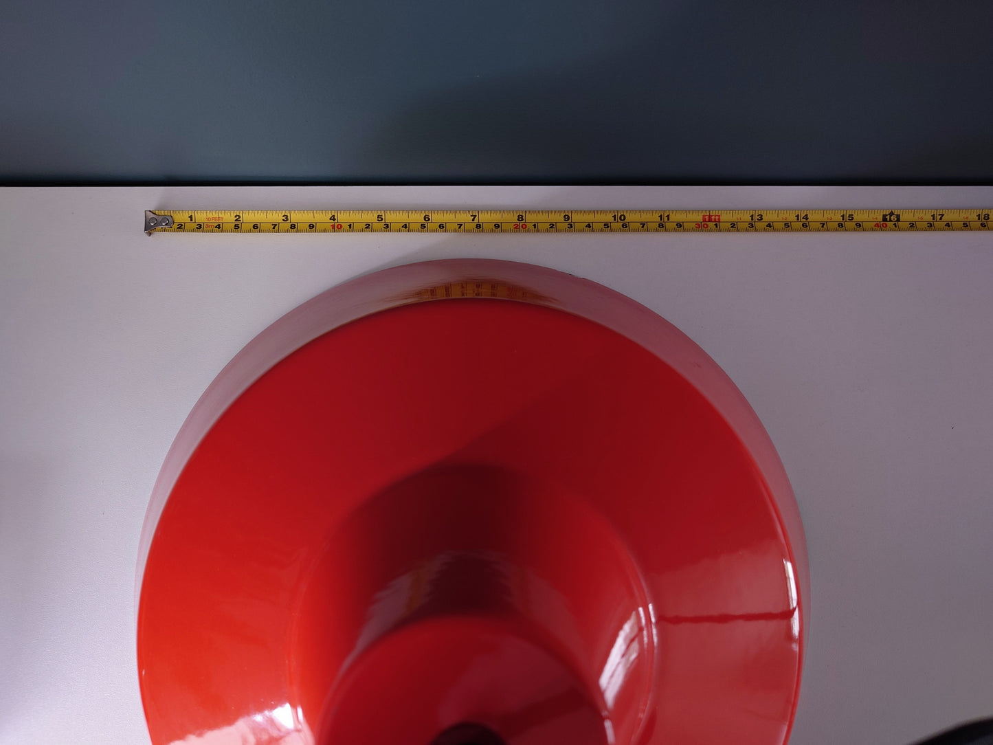 Louis Poulsen Danish Orange Enamel Pendant Workshop Ceiling Lamp Industrial Design 2