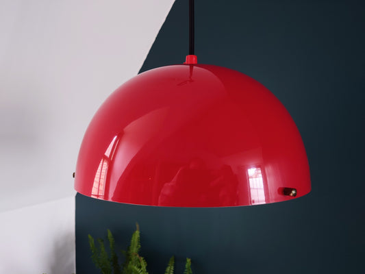 Vintage Red Danish Pendant Ceiling Lamp 1970s 1980s Retro Ceiling Light Scandinavian