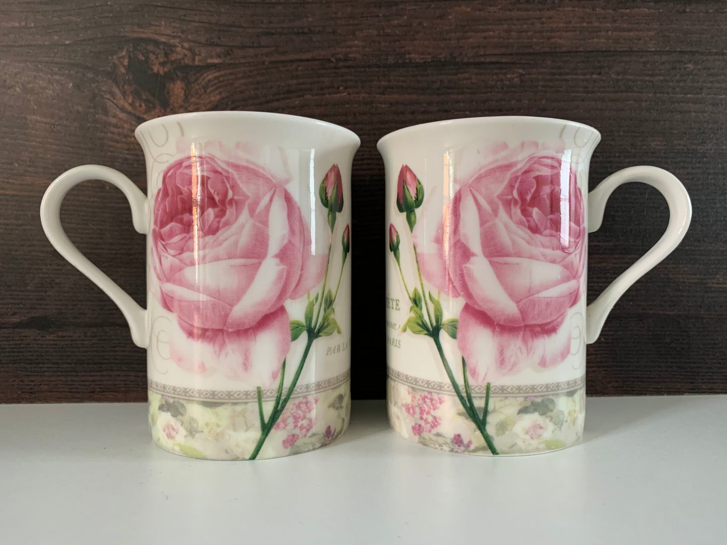 Vintage Fine Bone China Floral Cups Mugs