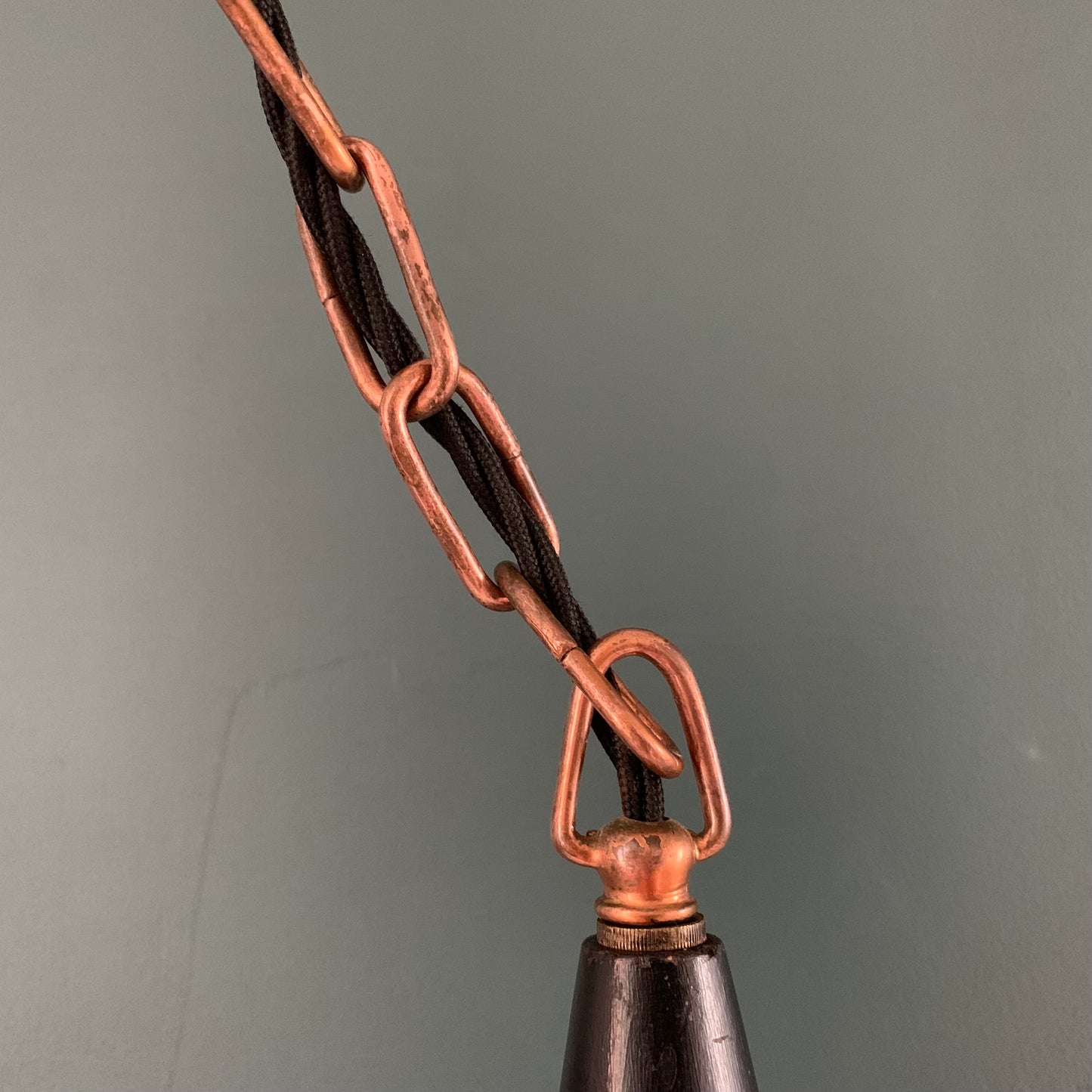 Mid Century Danish Solid Hammered Copper Cone Pendant Lamp Ceiling Light Scandinavian Industrial