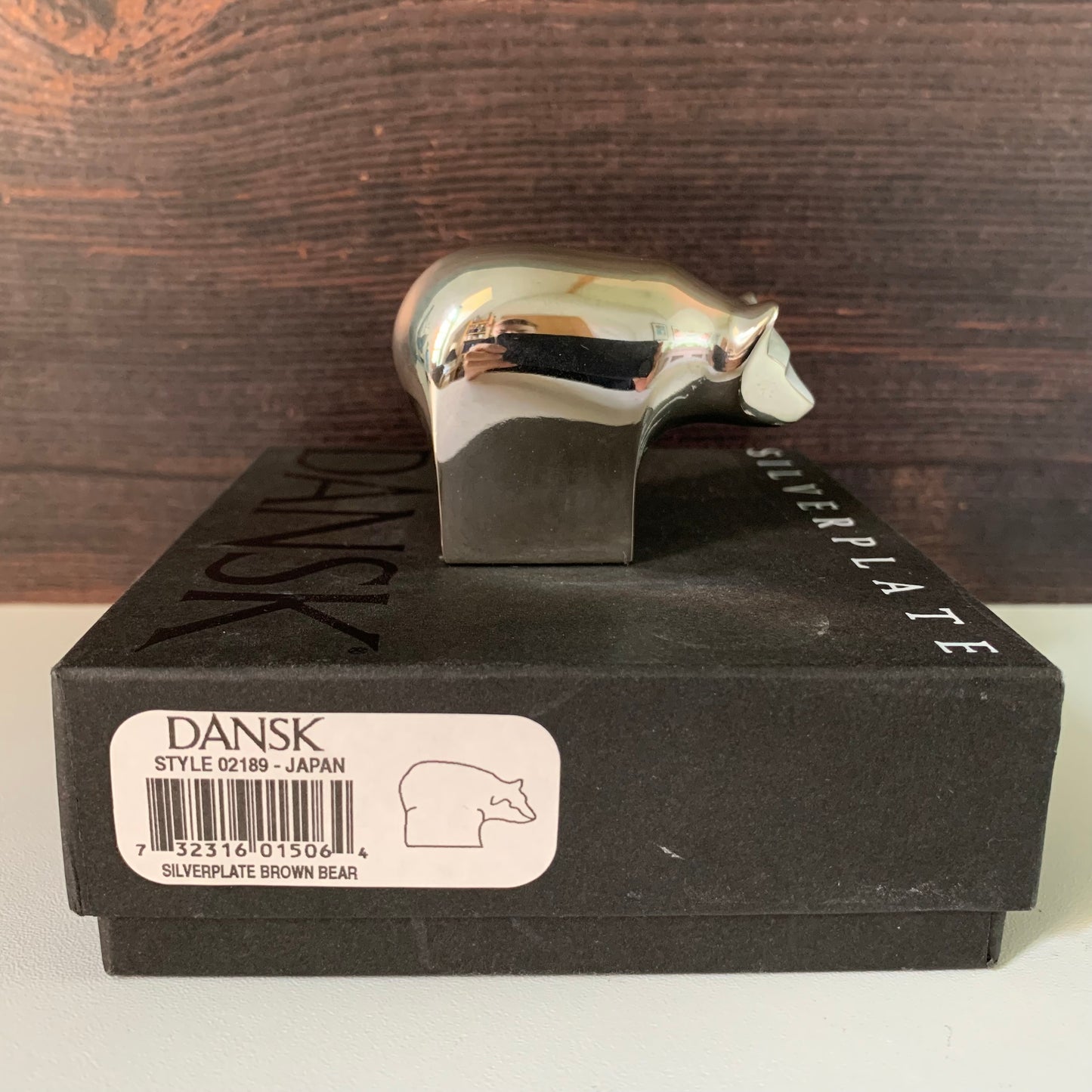 Dansk Designs Brown Bear Paperweight Vintage Danish Silver Swedish Presents