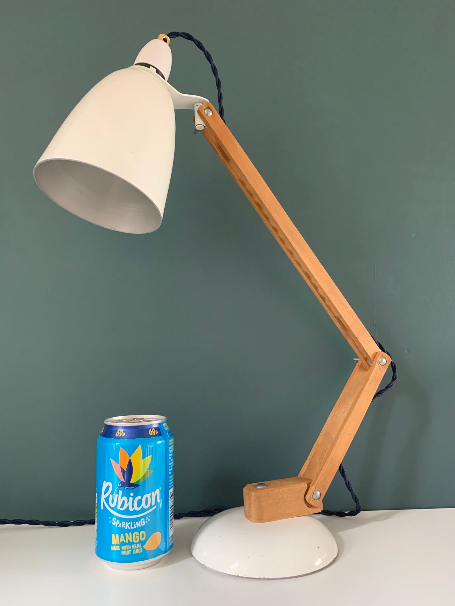 British 1970s White Maclamp Desk Lamp Retro Conran Design