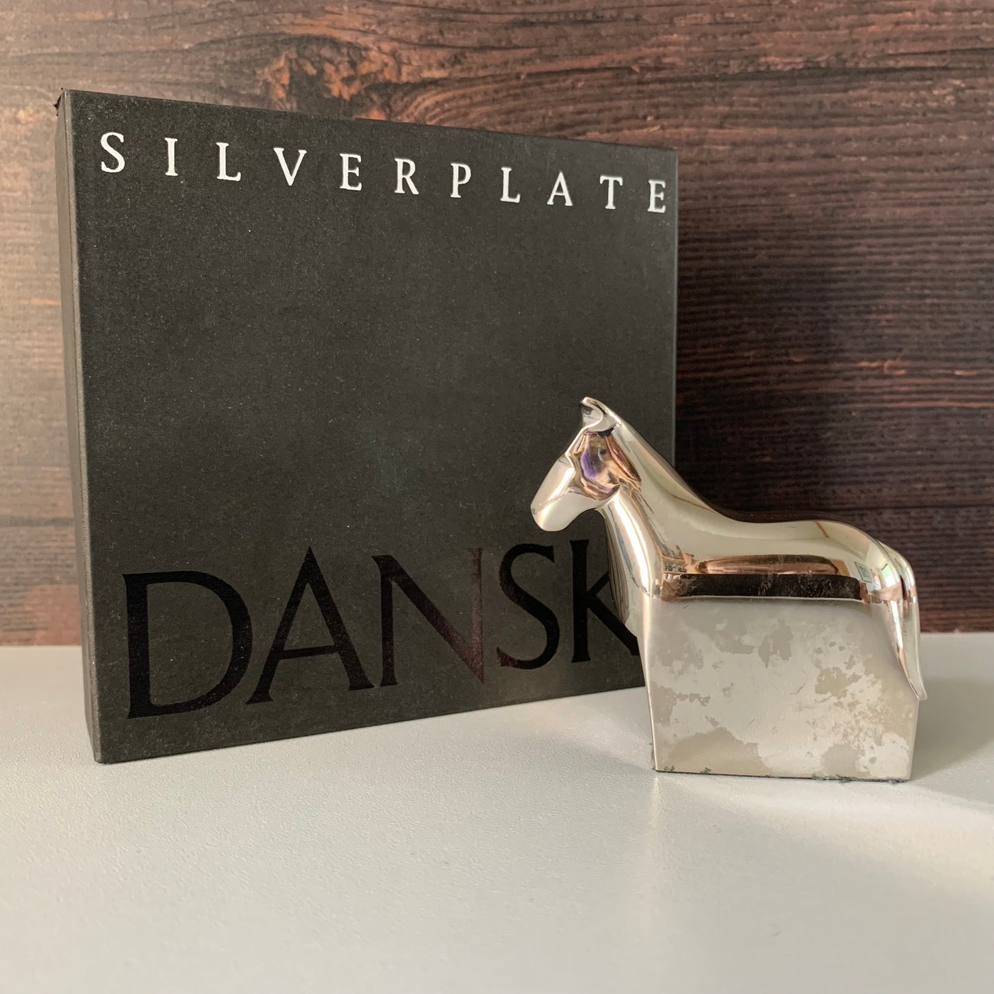 Vintage Dansk Silver Horse Paperweight Boxed Danish Designs Gifts