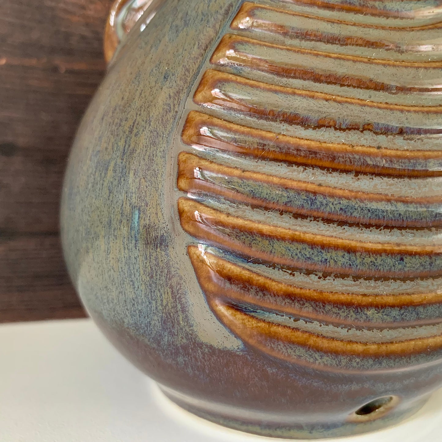 Soholm Pottery Purple Amber Danish Table Lamp Vintage 1960s Retro Scandinavian Light 1027