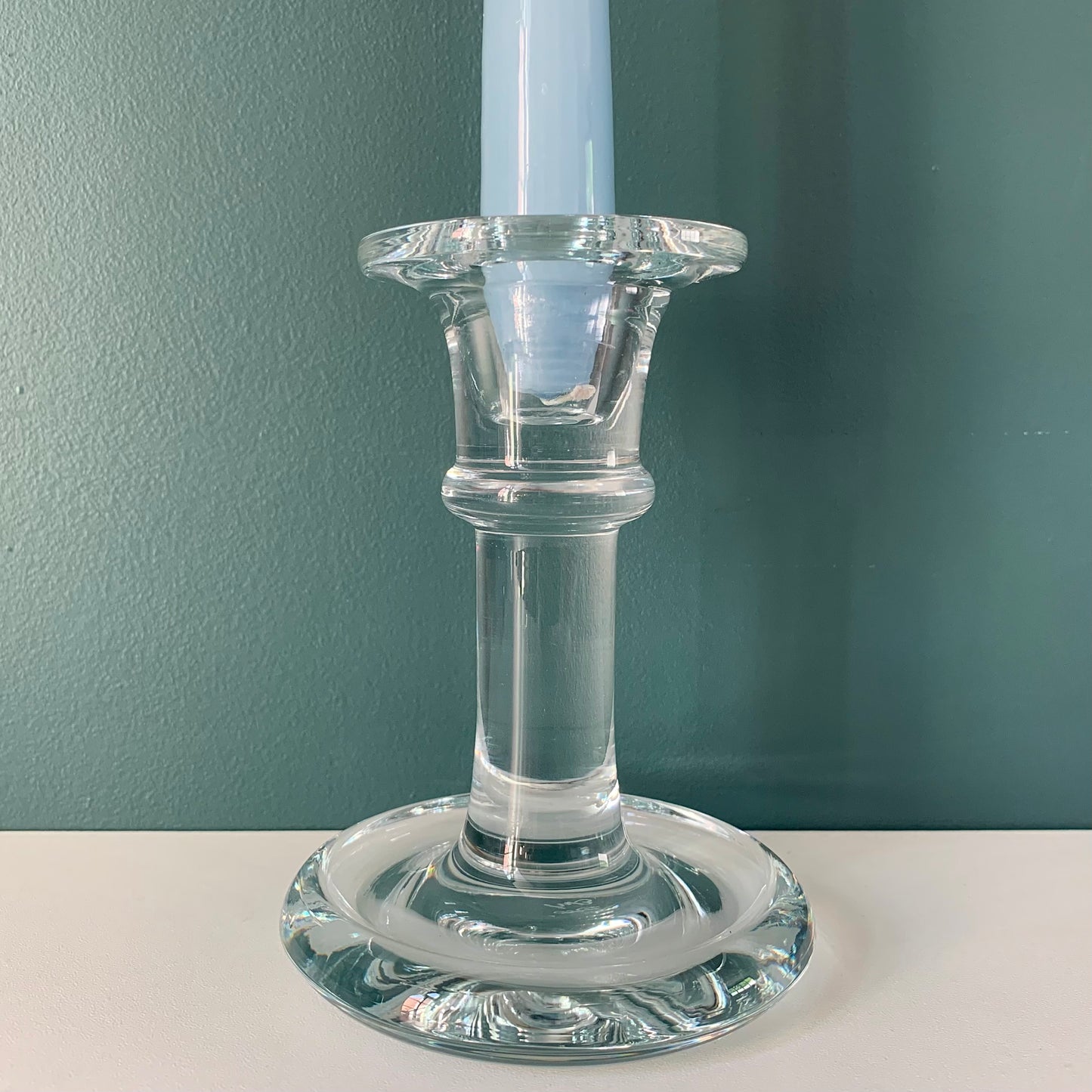 Holmegaard Adonis Vintage Danish Clear Glass Candle Holder