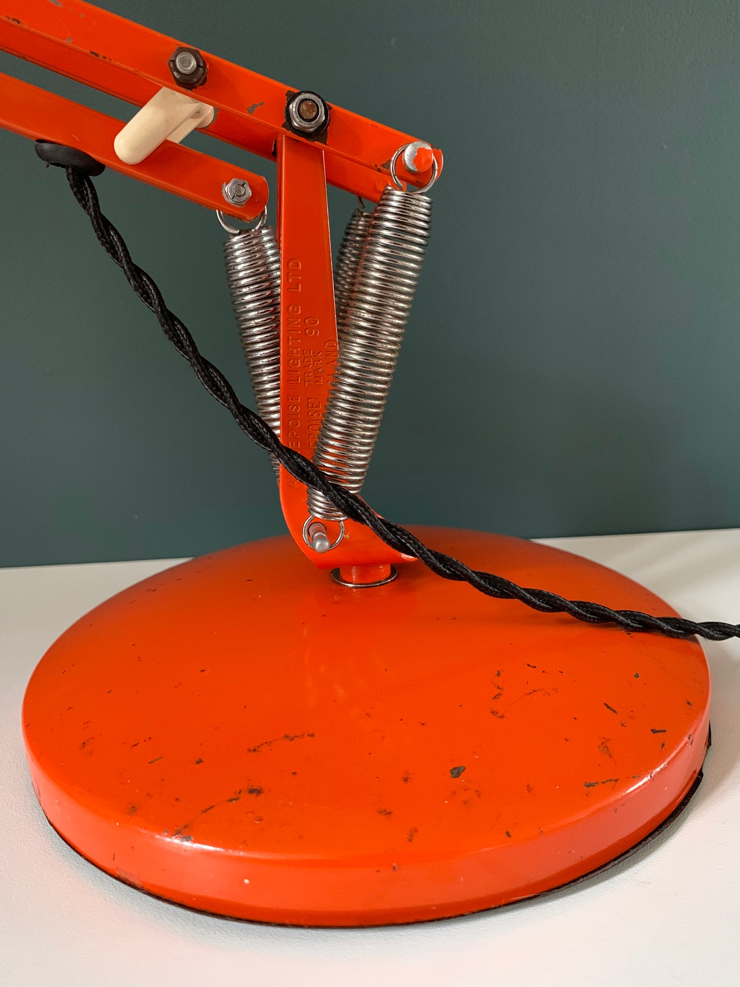 Vintage Orange Anglepoise Desk Office Lamp 1970s 1980s British Design