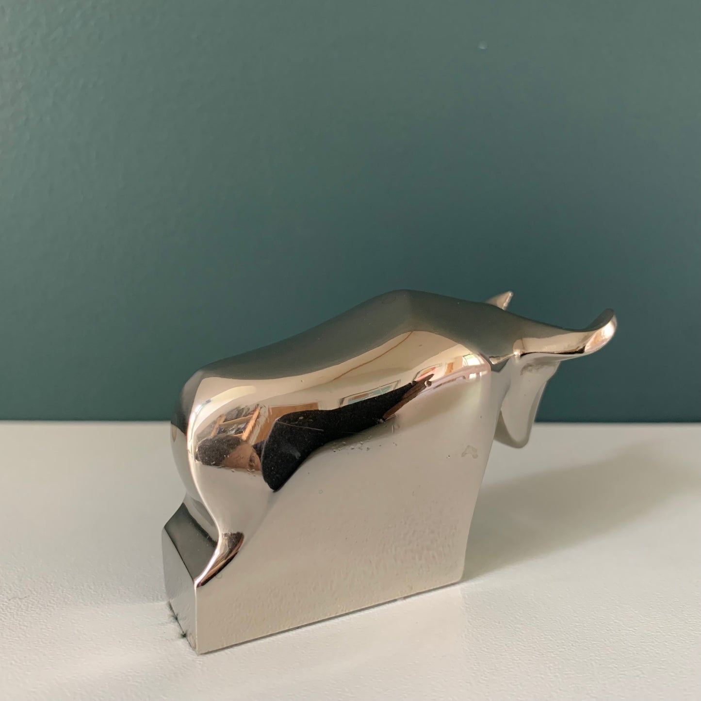 Dansk Designs Boxed Silver Plated Bull Paperweight Danish Swedish Vintage Office Work Gifts Presents