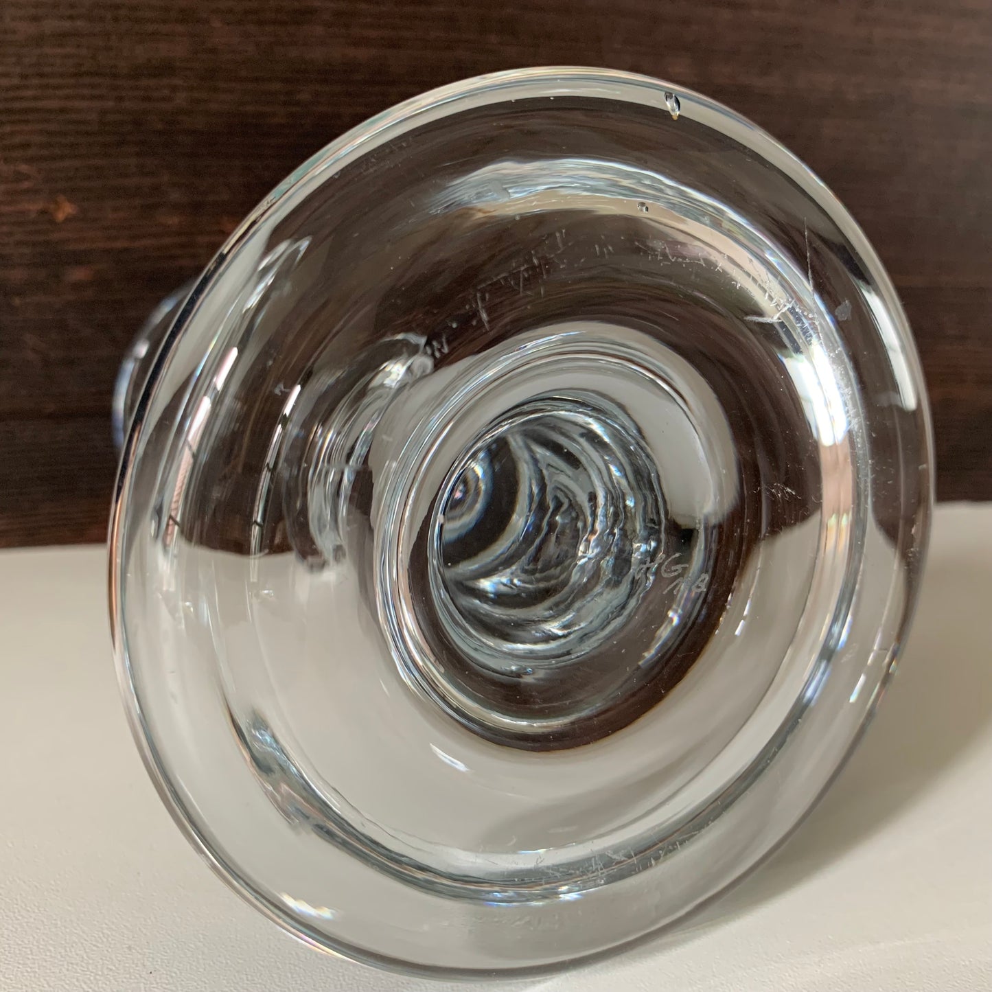 Holmegaard Amor Vintage Danish Clear Glass Candle Holder