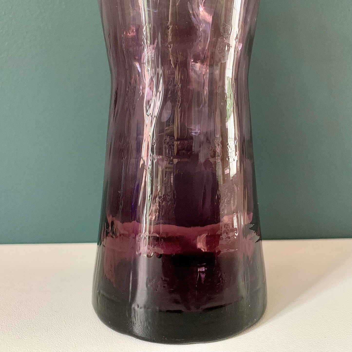 Alsterfors Swedish Purple Glass Vase 1960s 1970s Vintage Retro Scandinavian