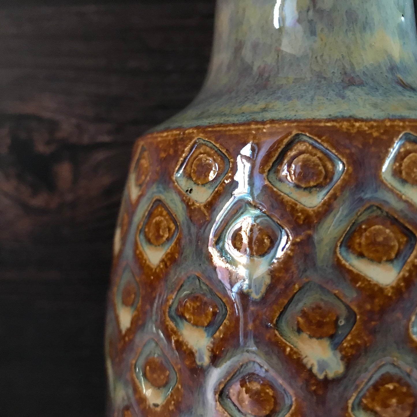 Soholm Pottery Danish Ceramic Table Lamp Pineapple Scandi Design 3001