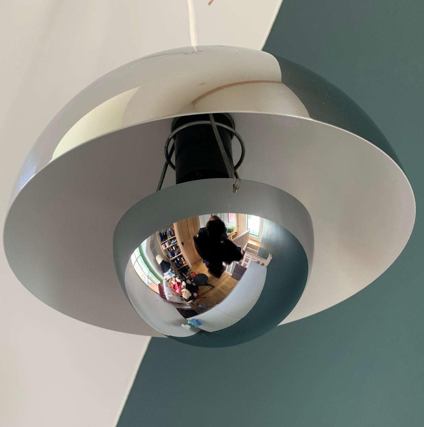 Original Verner Panton Flowerpot Danish Pendant Lamp VP1 Chrome Ceiling Light