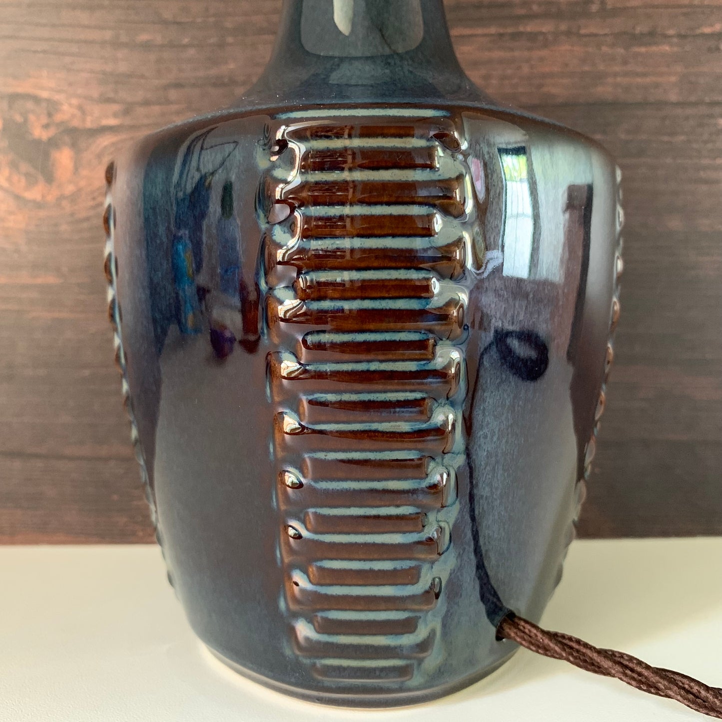 Soholm Pottery Stentoj Blue Danish Table Lamp 1960s Retro Scandinavian Light 1025