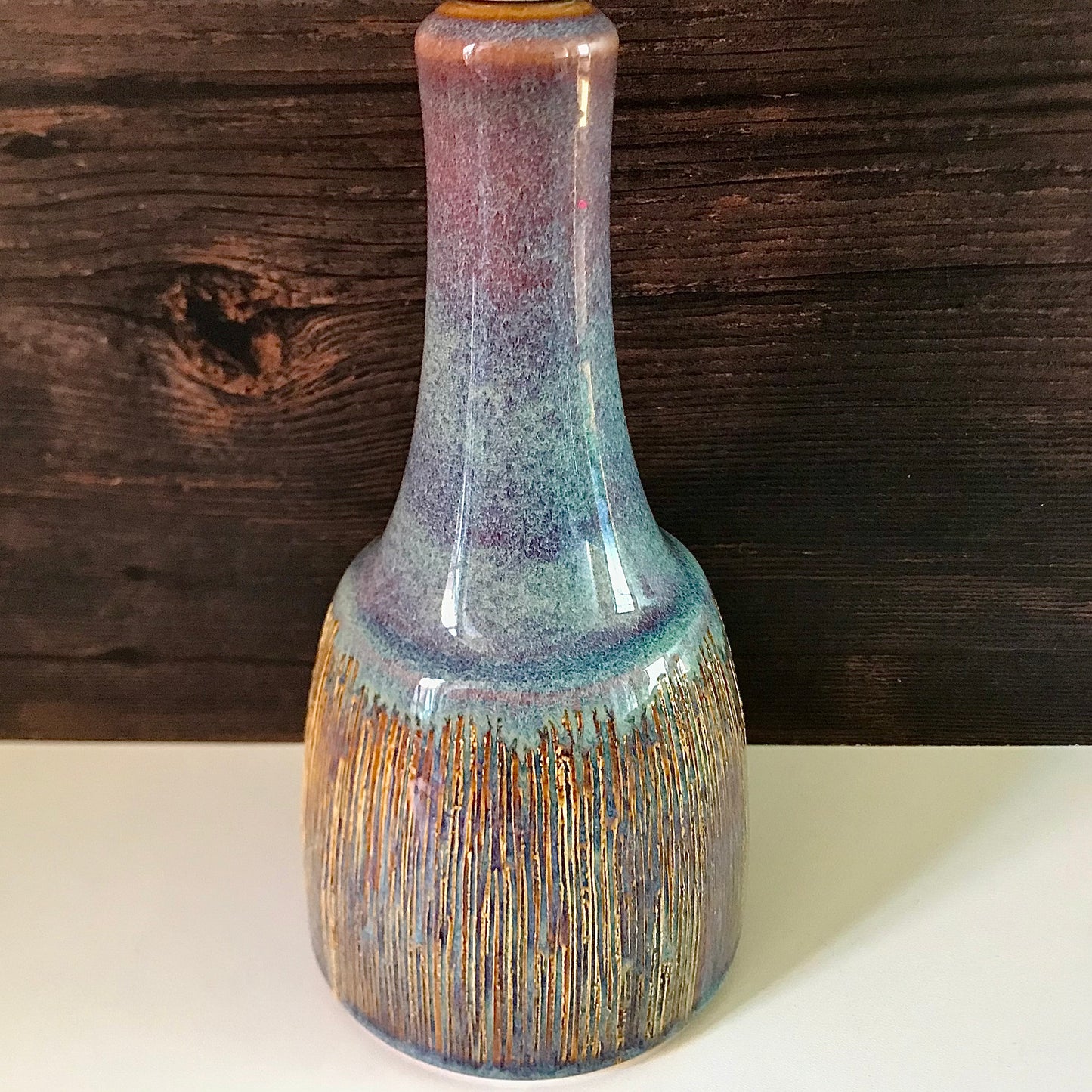 Soholm Danish Purple Manila Table Lamp Bedside Vintage Cloos 1960s 1040