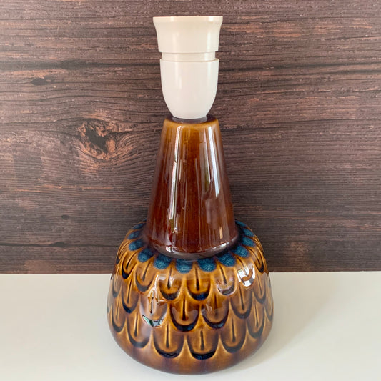 Soholm Pottery Amber Blue Danish Table Lamp Vintage 1960s Retro 1015