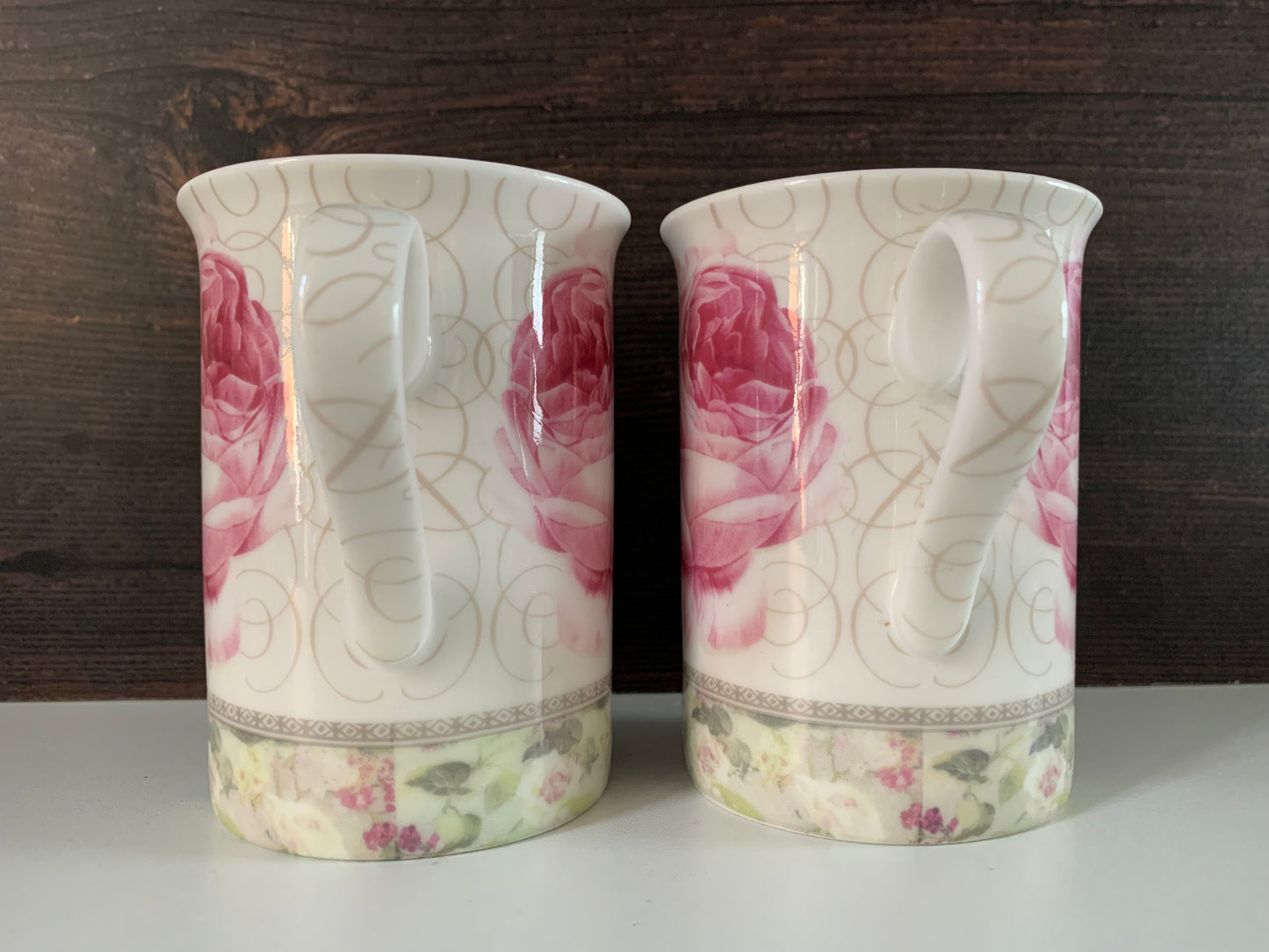 Vintage Fine Bone China Floral Cups Mugs