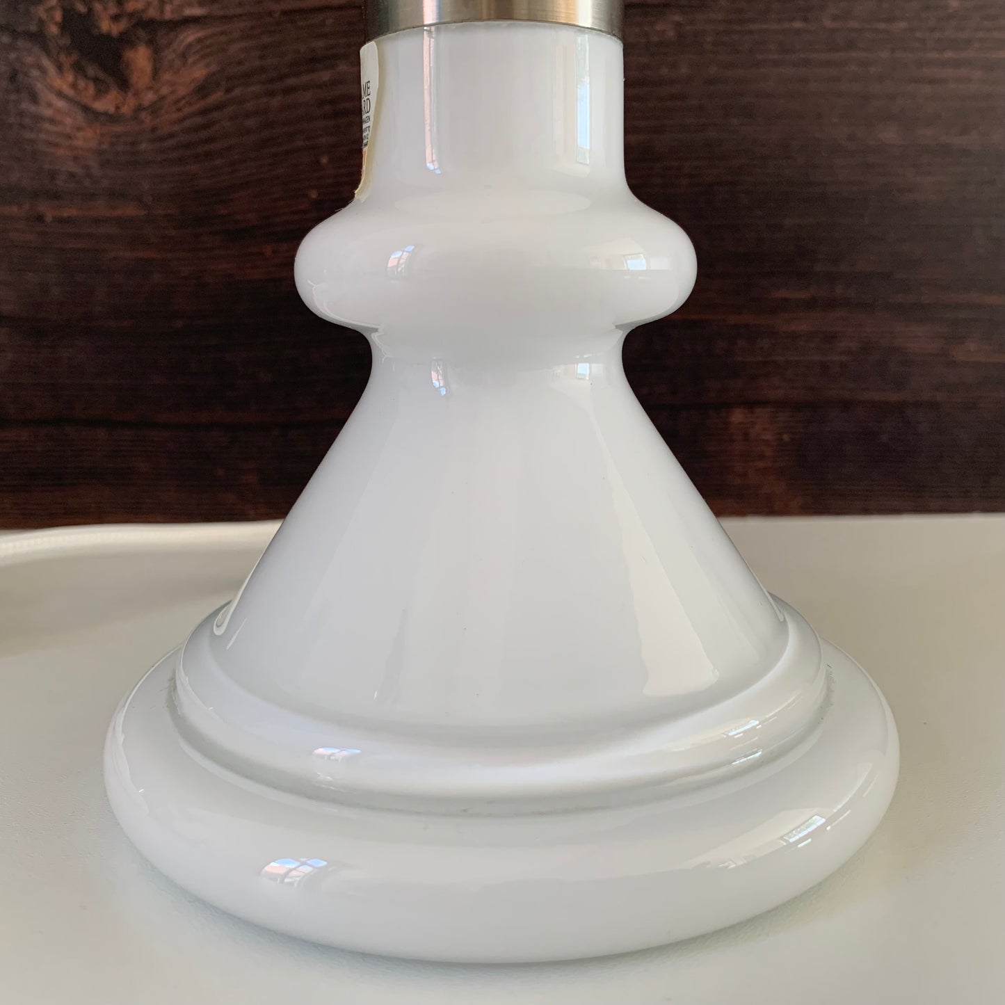 Vintage Holmegaard Royal Copenhagen Carine Danish White Glass Table Lamp