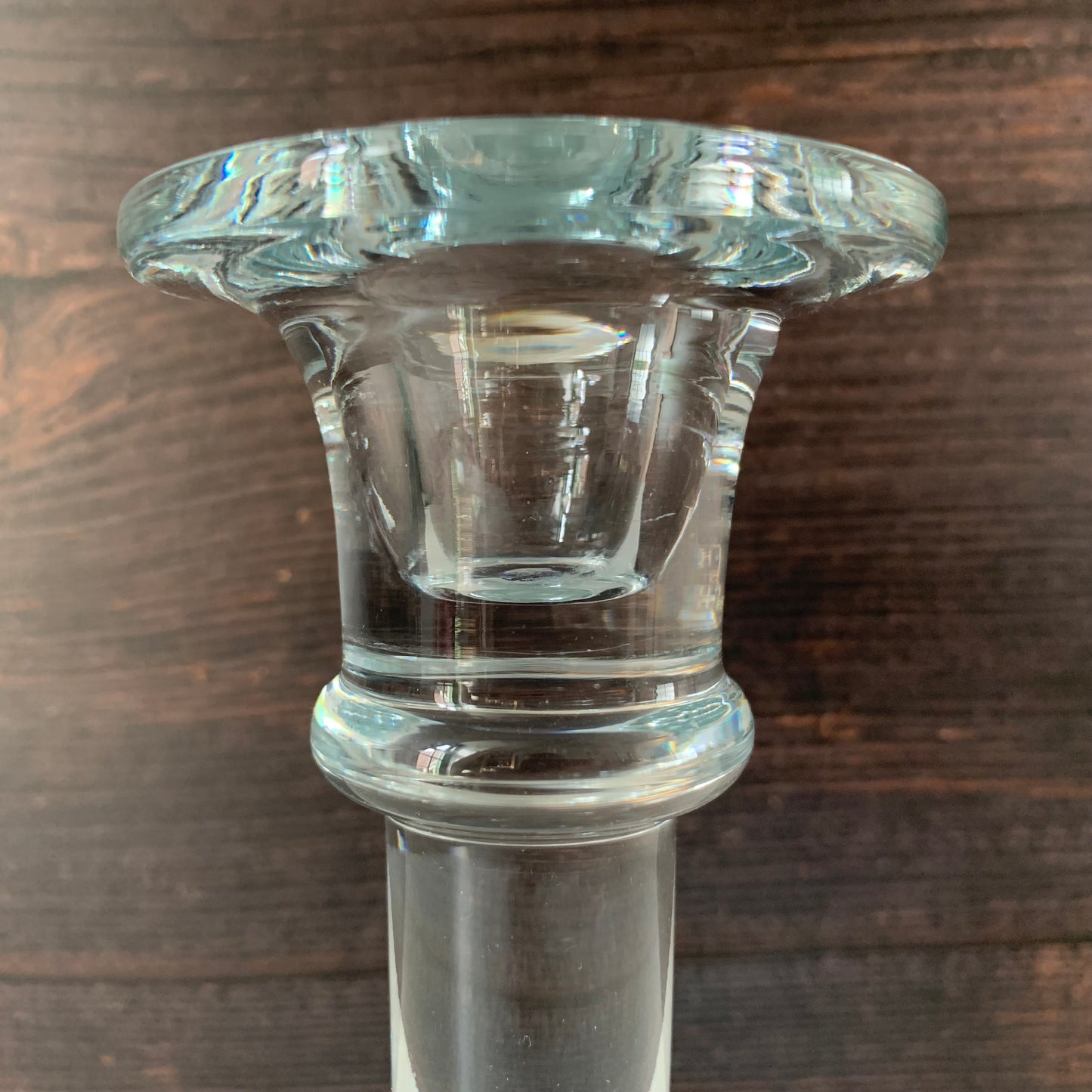 Holmegaard Adonis Vintage Danish Clear Glass Candle Holder