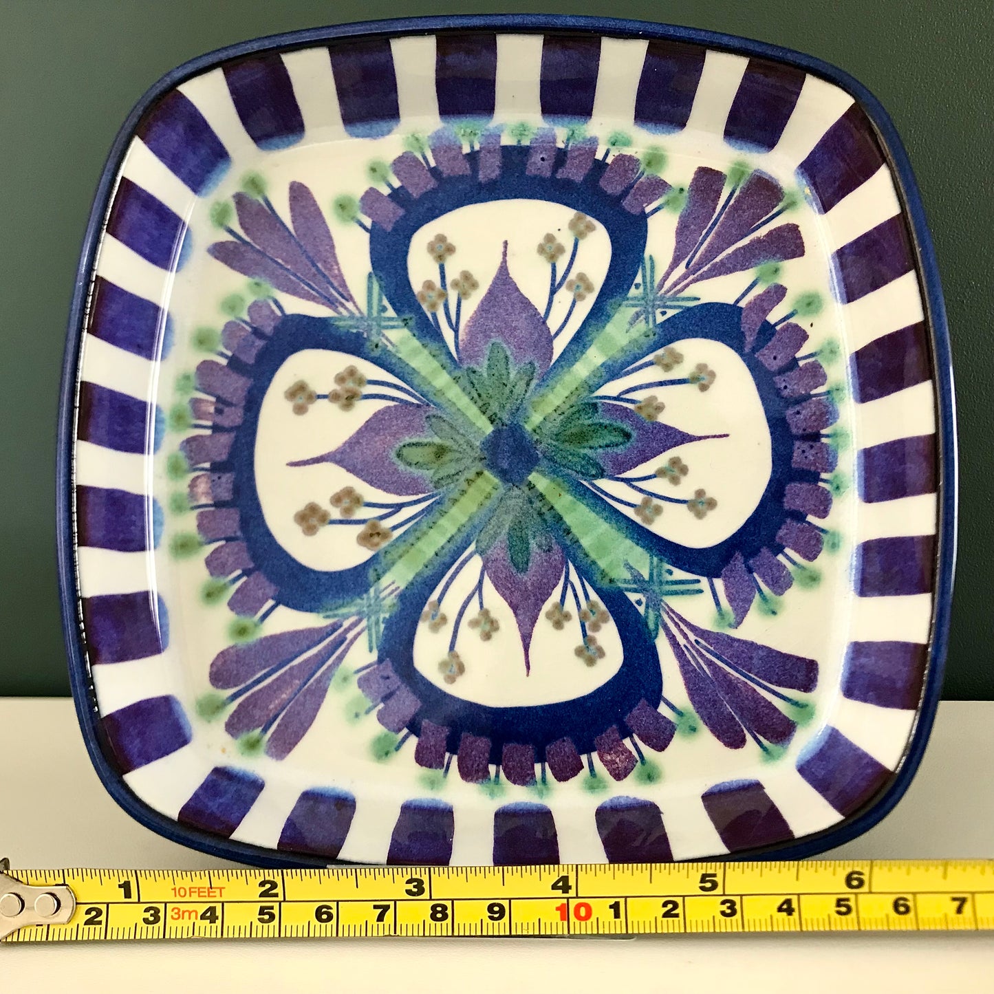 Royal Copenhagen Tenera Purple Green Danish Ceramic Dish Scandinavian Pottery Vintage