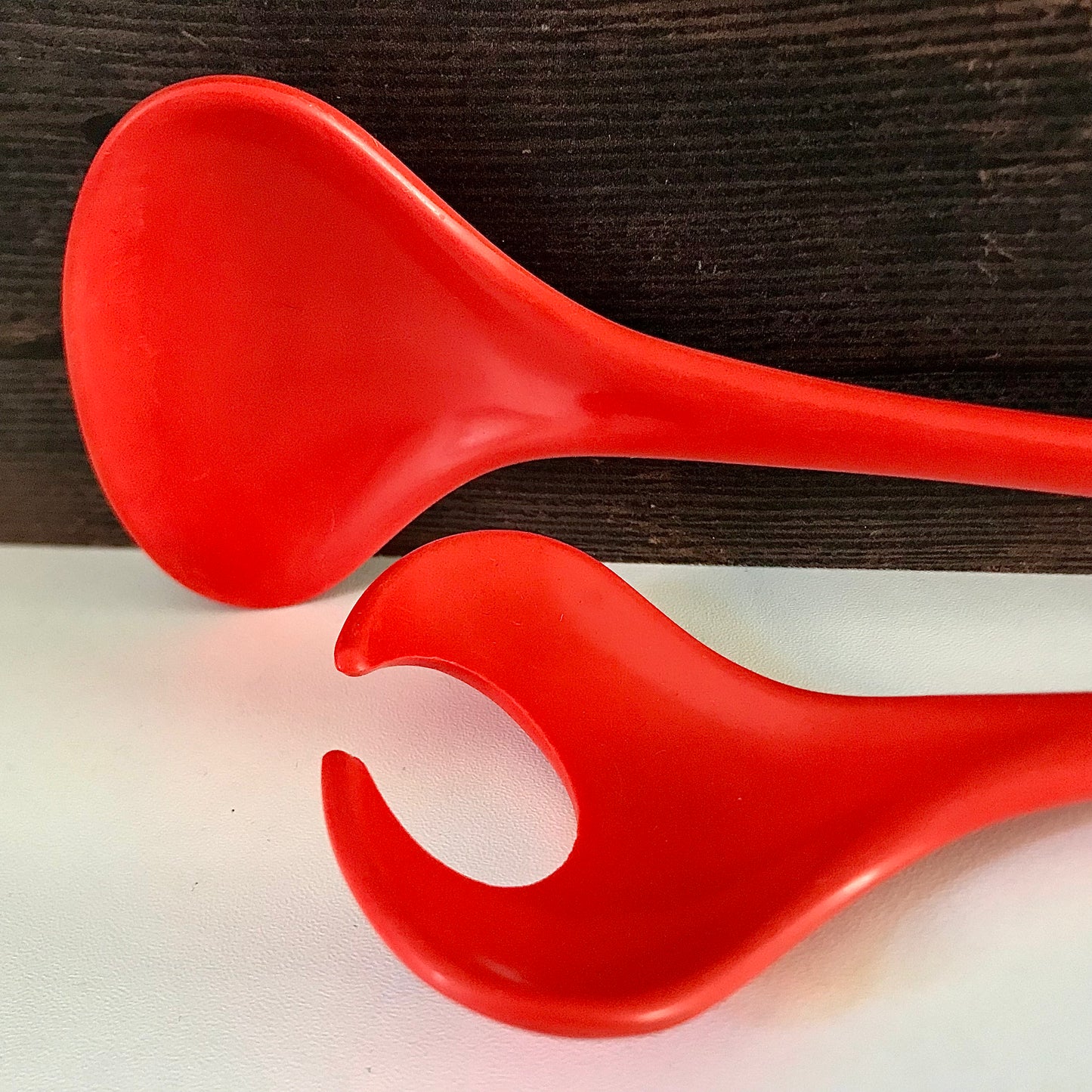 Vintage Danish Rosti Mepal Red Melamine Salad Servers 1970s 1980s