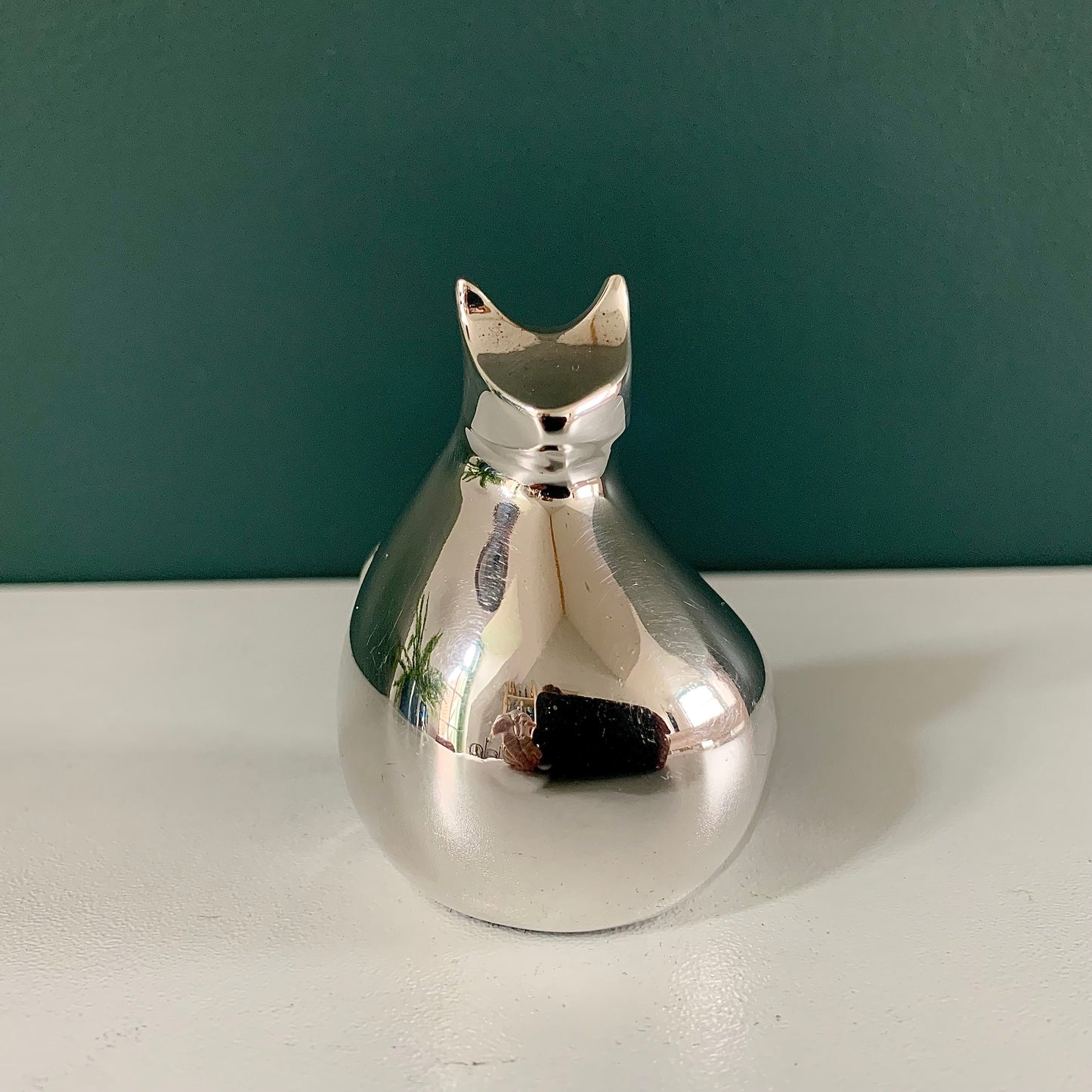 Dansk Designs Cat Silver Paperweight Swedish Scandinavian Design Scandi Style Retro Vintage