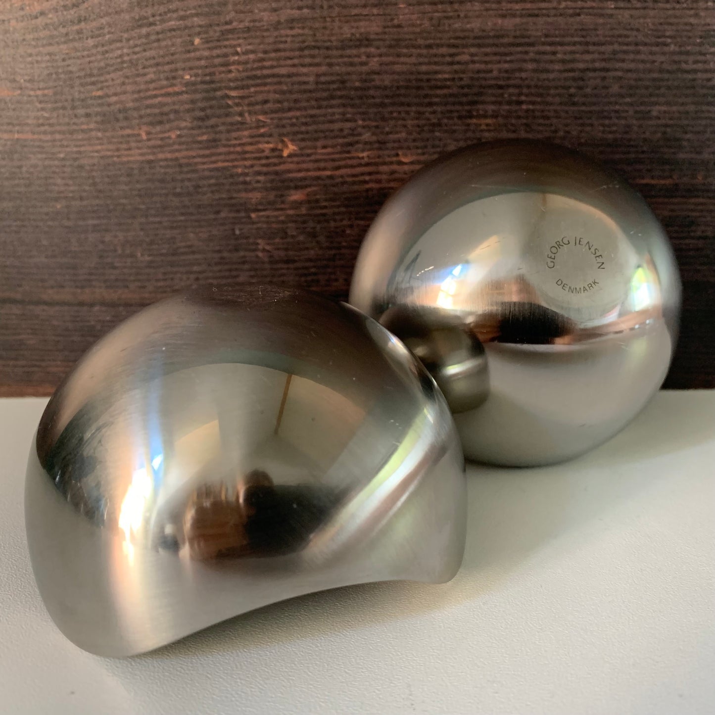 Georg Jensen Bloom Steel Tealight Candle Holders (Pair) Danish Design