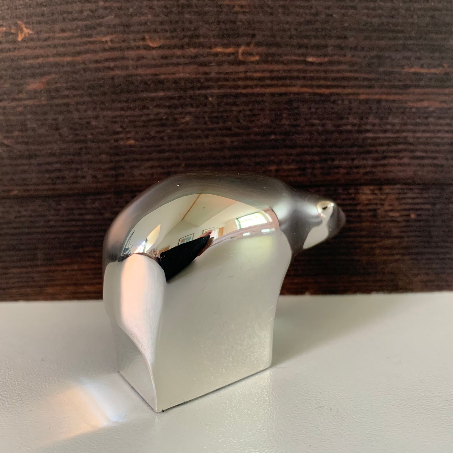 Boxed Dansk Designs Silver Polar Bear Paperweight With Velvet Pouch