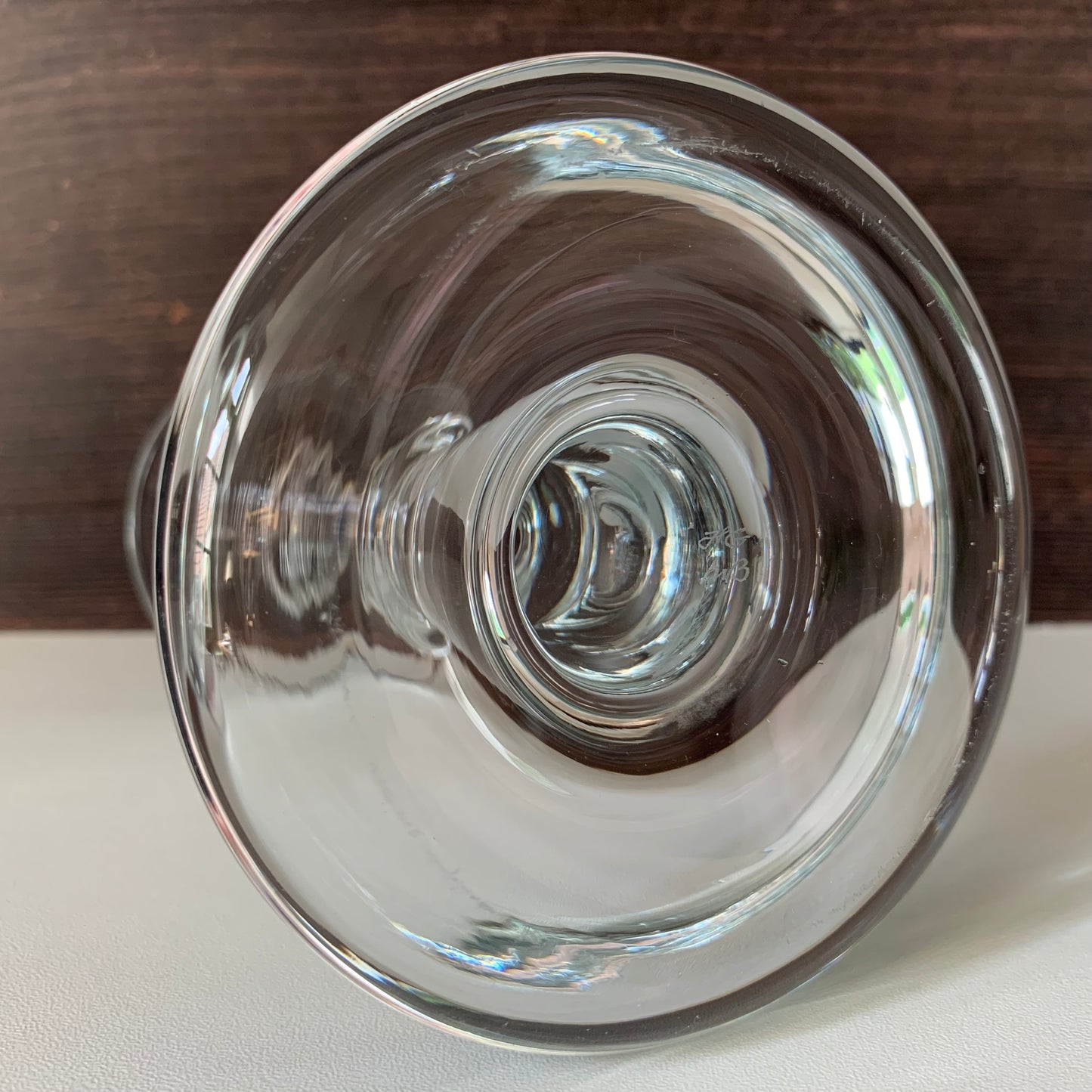 Holmegaard Adonis Vintage Danish Clear Glass Candle Holder