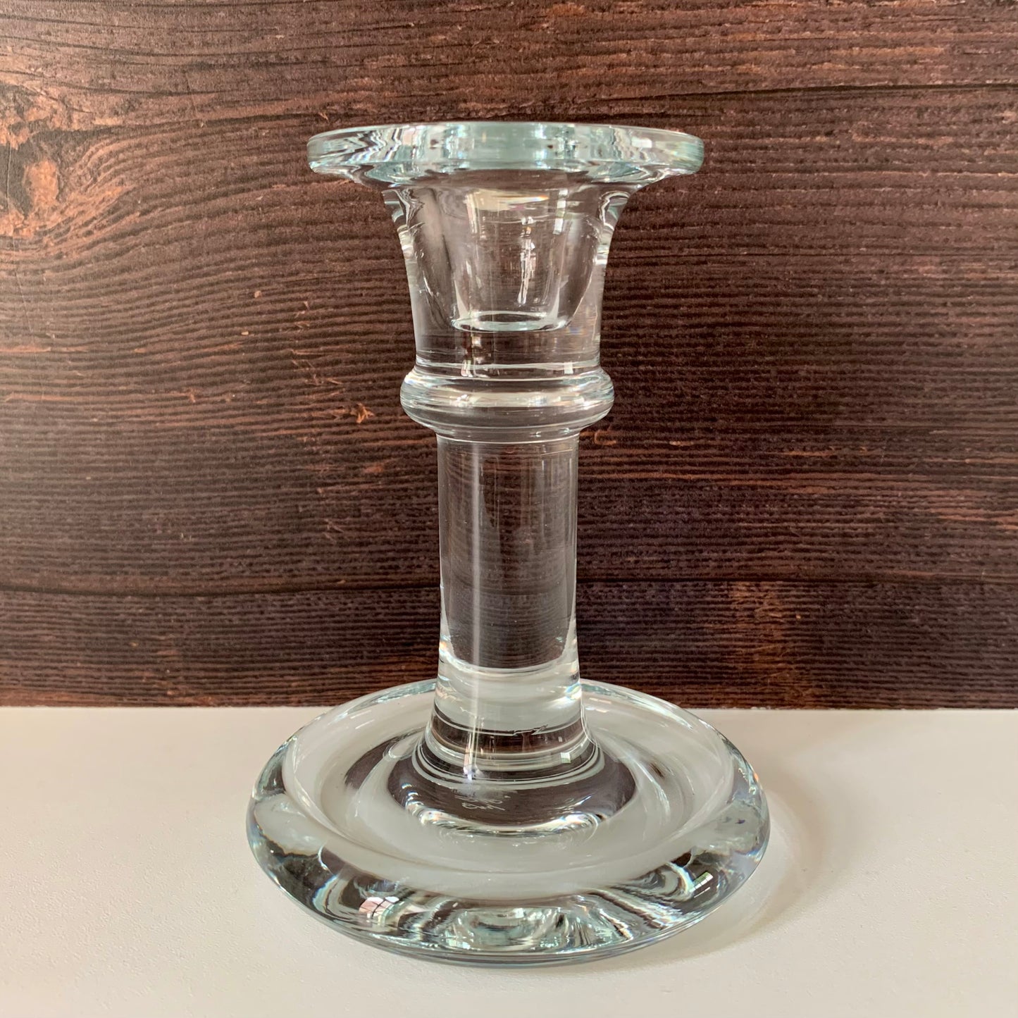 Holmegaard Adonis Vintage Danish Clear Glass Candle Holder
