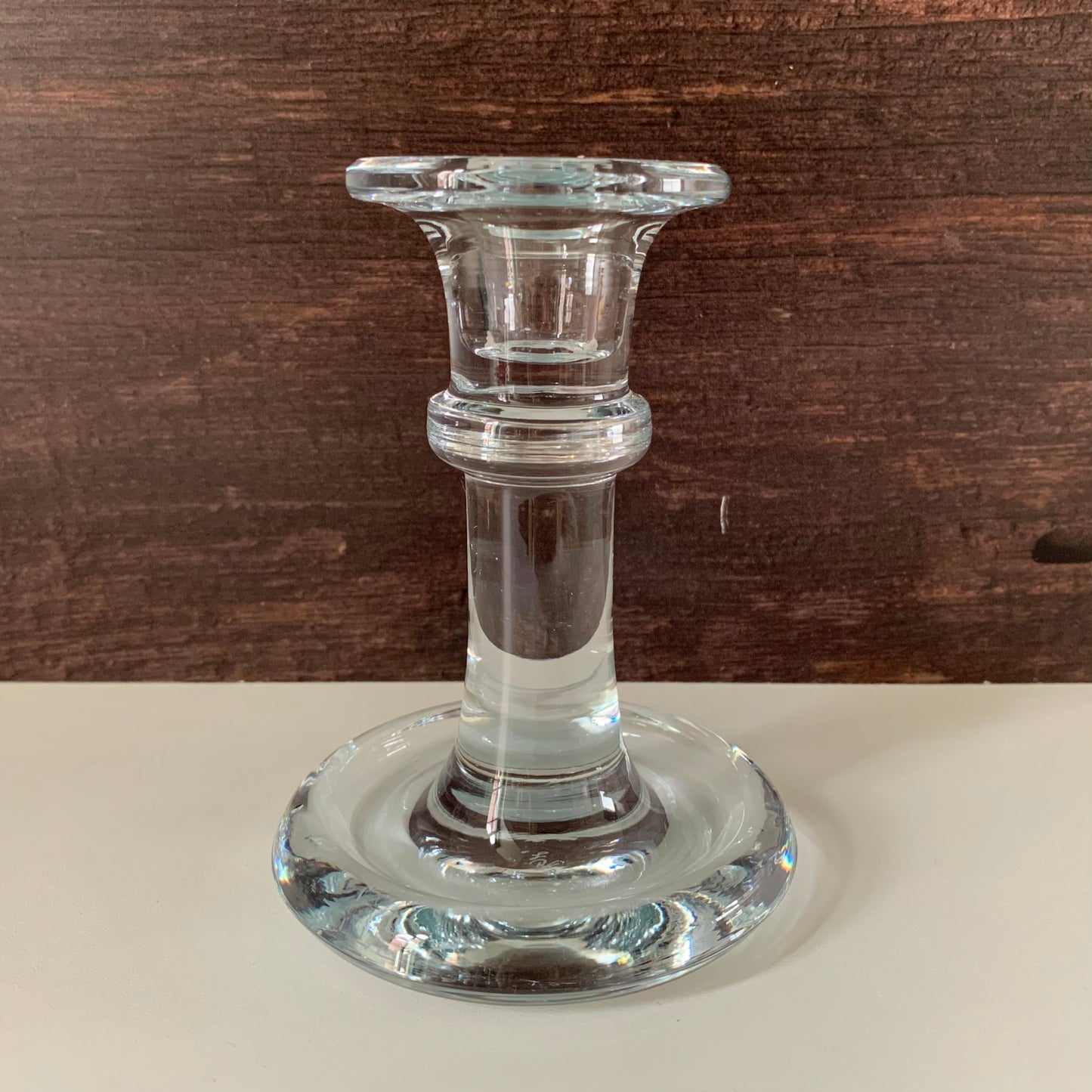 Holmegaard Amor Vintage Danish Clear Glass Candle Holder