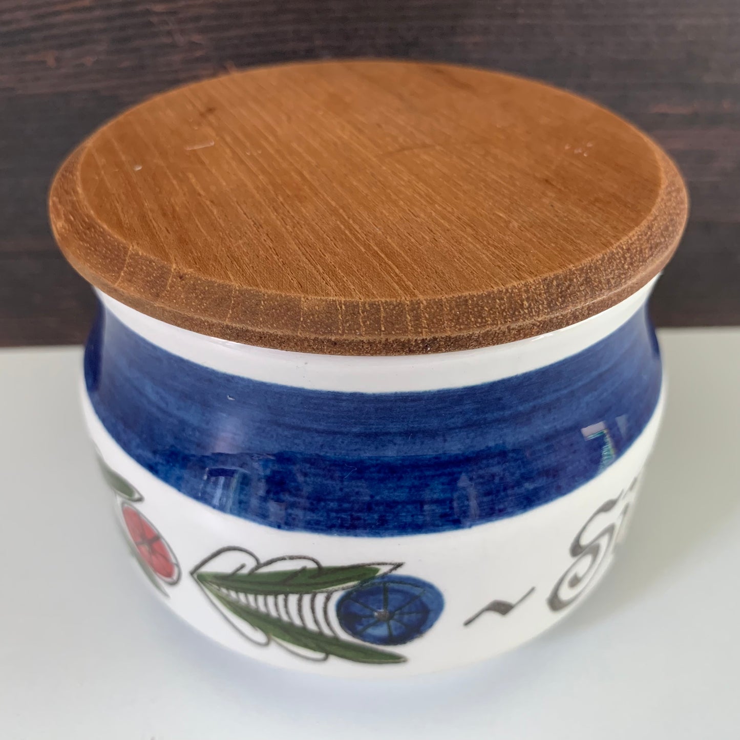 Rorstrand Dalom Swedish Teak Lidded Ceramic Herring Dish Scandinavian Pottery