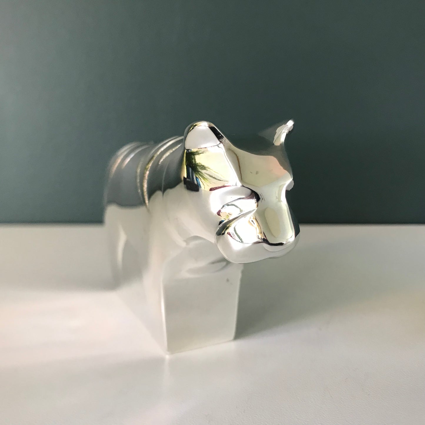 Boxed Dansk Designs Tiger Silver Paperweight Boxed Danish Swedish Gifts Presents Retro