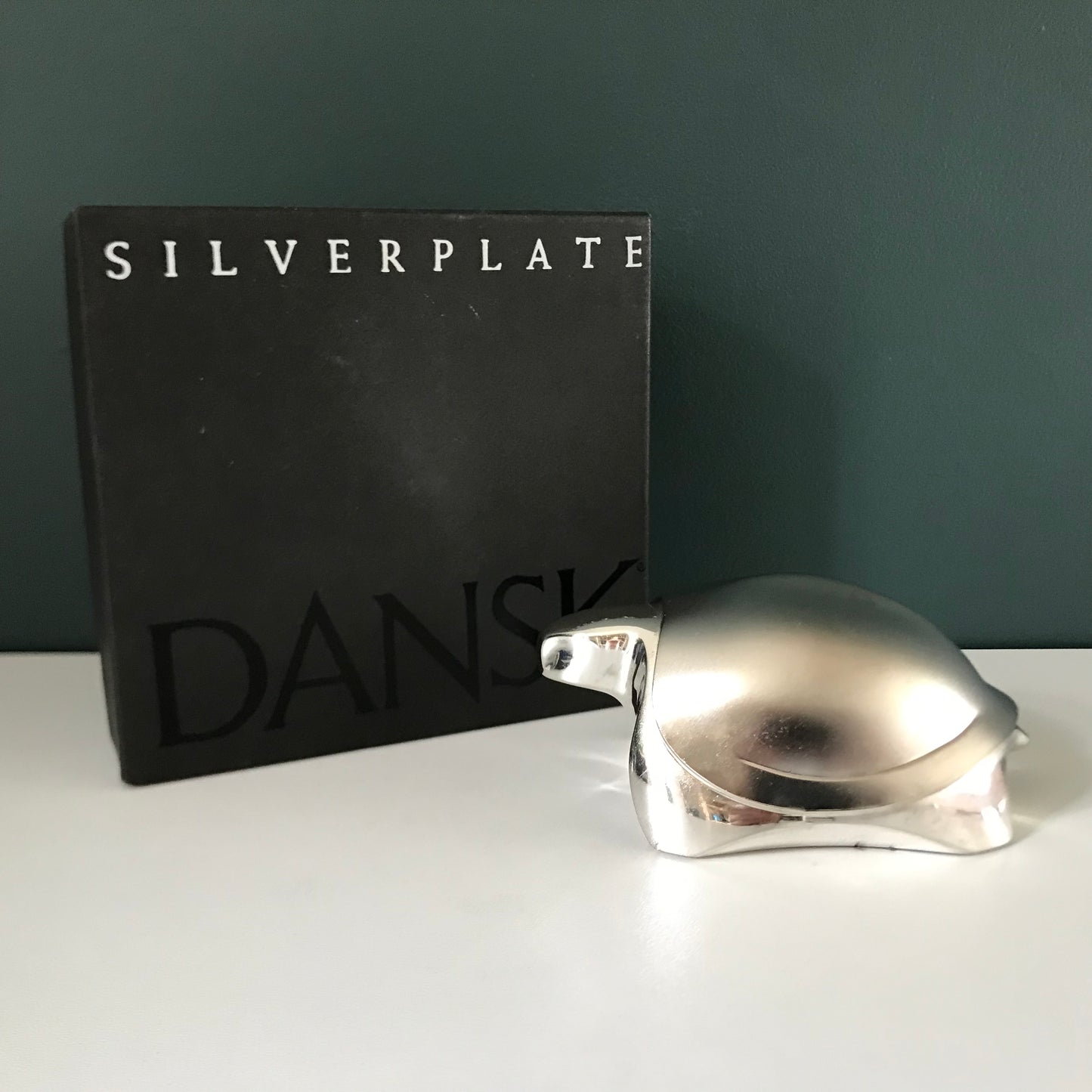Dansk Designs Boxed Silver Turtle Tortoise Paperweight Vintage Danish Retro Scandinavian Animal Lovers Gifts Present