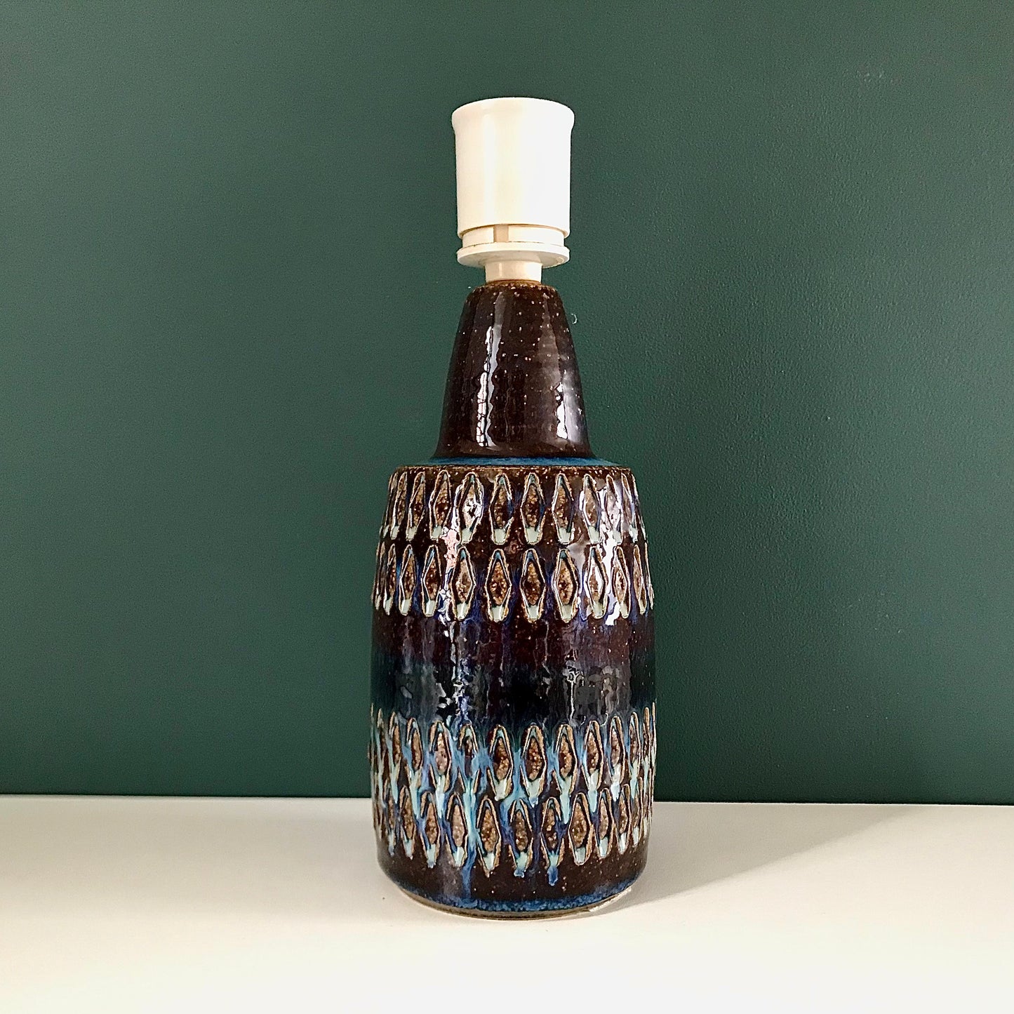 Soholm Danish Ceramic Current Blue Table Lamp Scandi EM