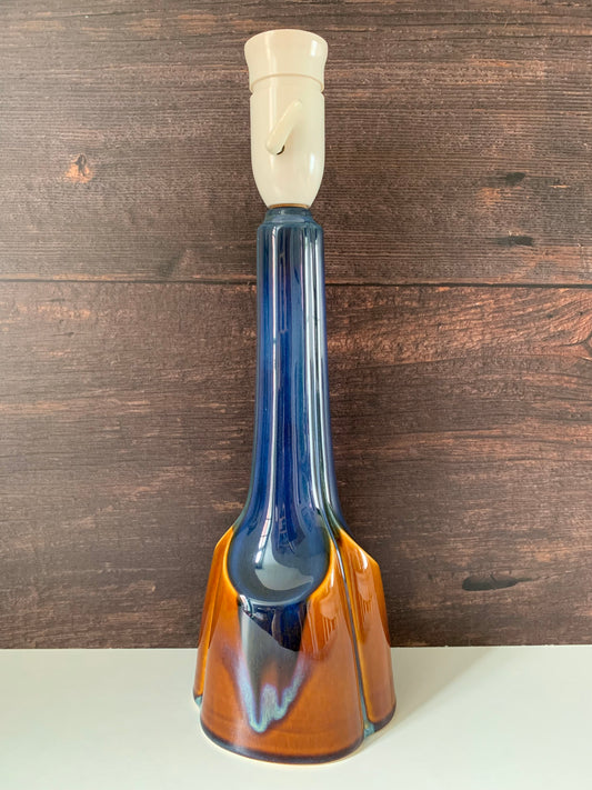 Soholm Pottery Blue Amber Danish Table Lamp Vintage 1960s Retro 940