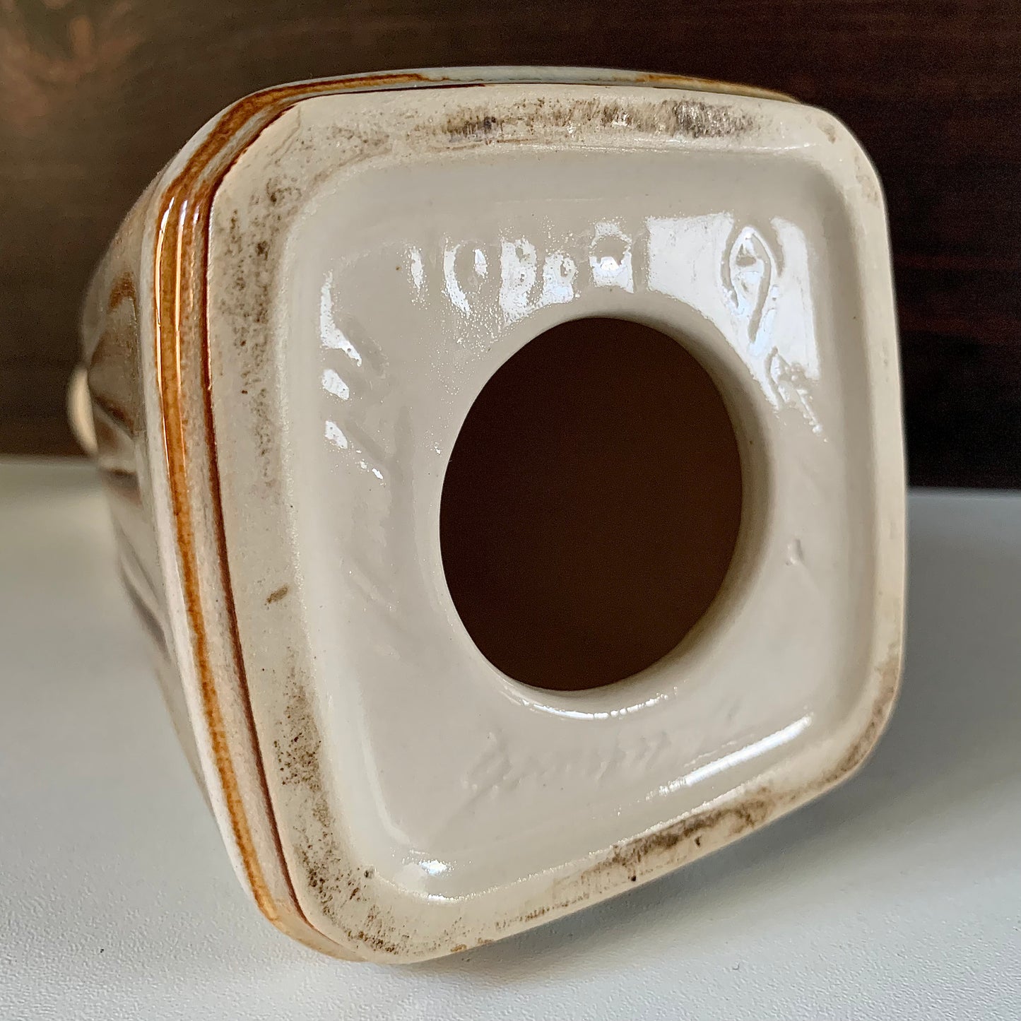 Soholm Ivory Cinnamon Danish Ceramic Table Lamp 1960s 1970s EJ